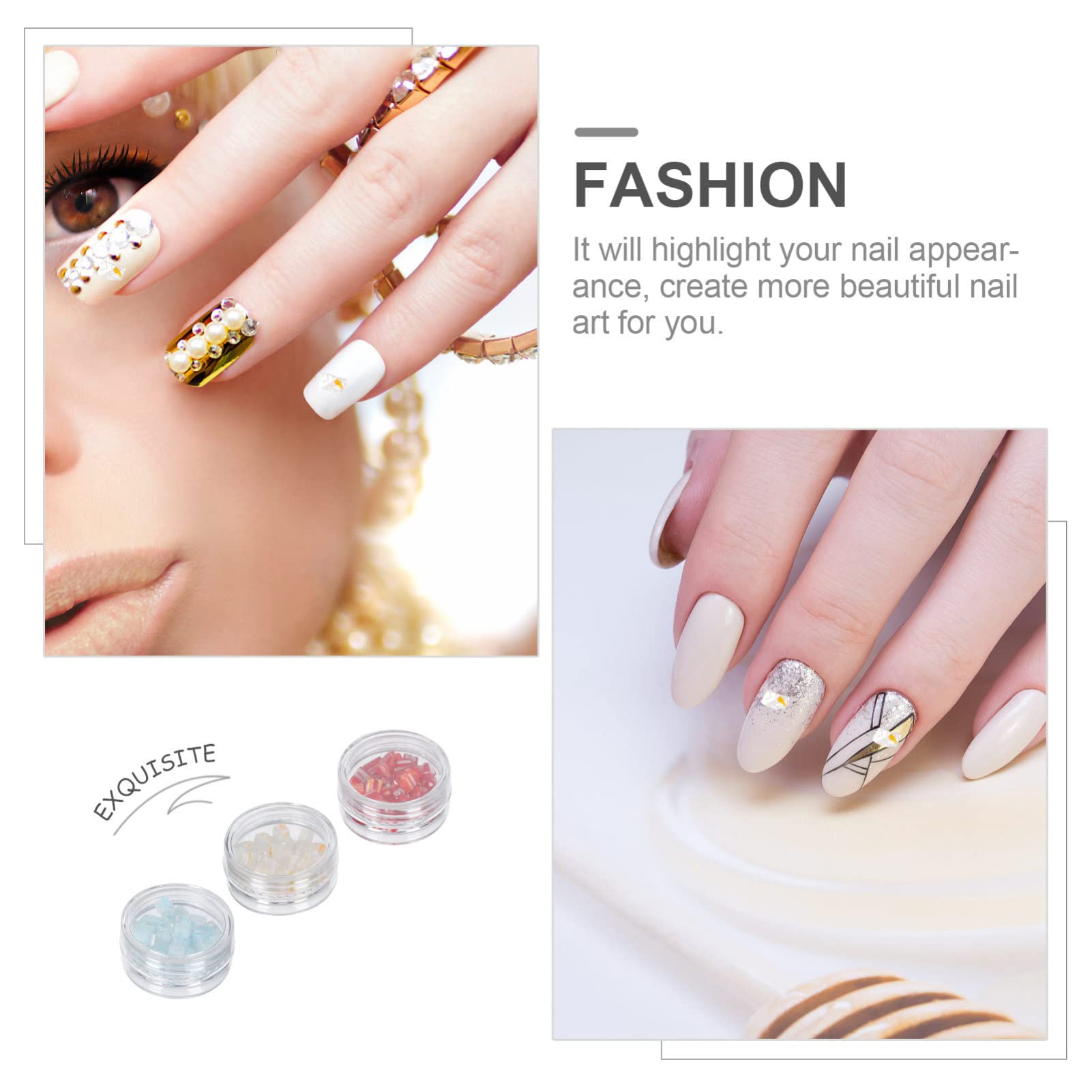 OSALADI 3 Boxes Natural Irregular Stone 3D Nail Art Charms - DIY Nail Decorations Kit for Manicure Tips, Nail Art Supplies | Perfect for Home Salon, Party Nails & Gift Giving