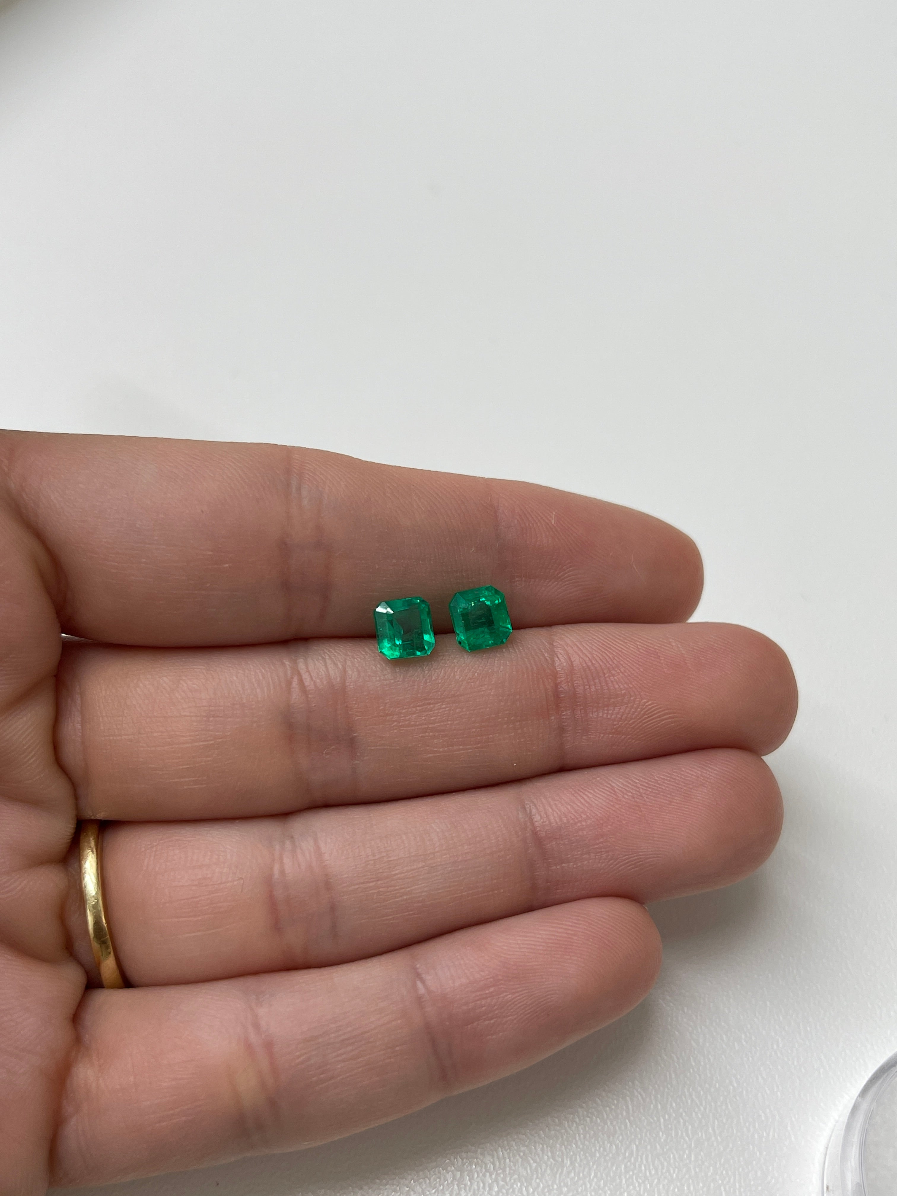 2.19tcw 6x6mm AAA Matching Muzo Green Loose Colombian Emeralds - Asscher Cut Gemstones for Jewelry Making, Engagement Rings & Luxury Gifts