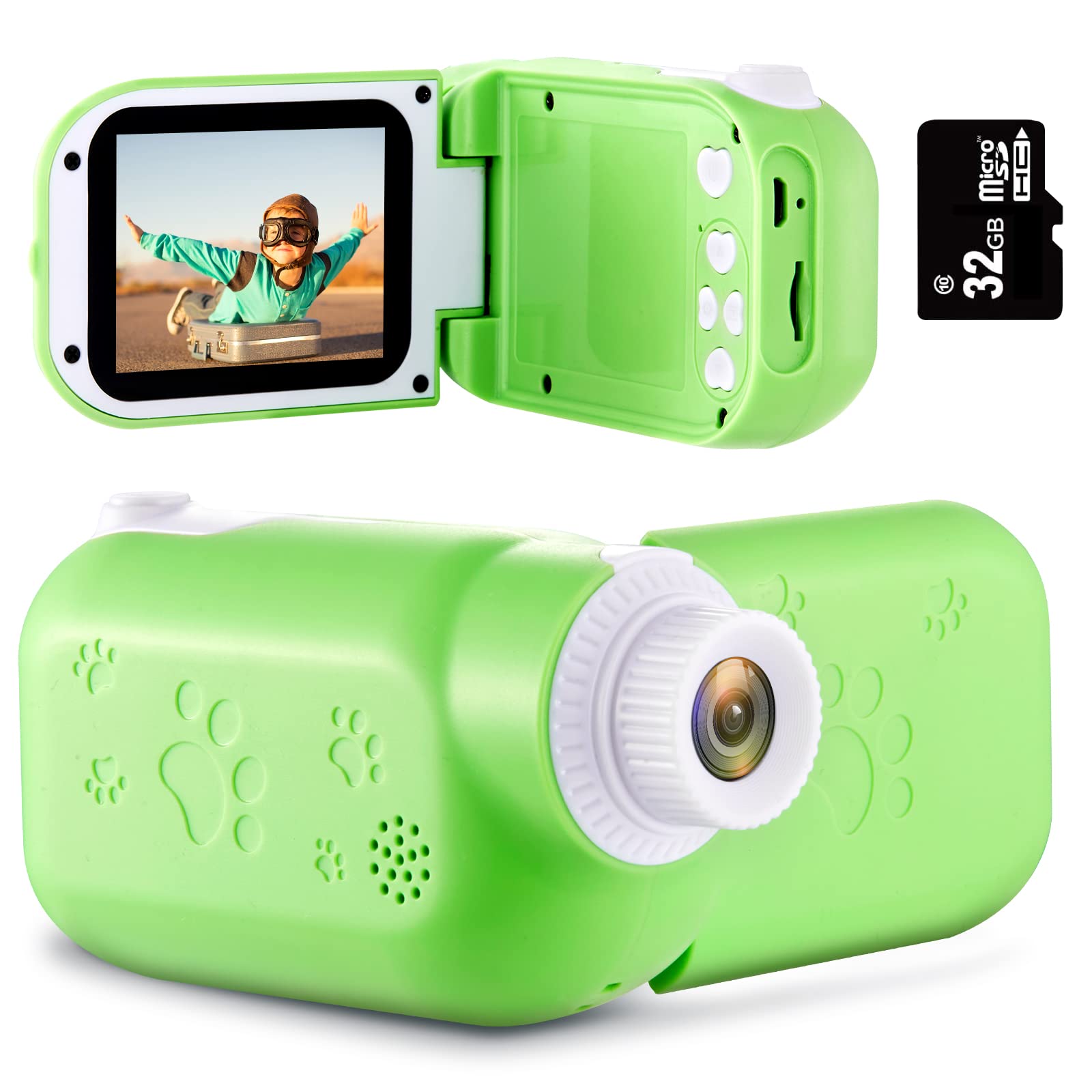HD Kids Video Camera for Girls Age 3-9 - 1080P Digital Camera with 32GB SD Card, Perfect Birthday Gift for Toddlers & Outdoor Adventures