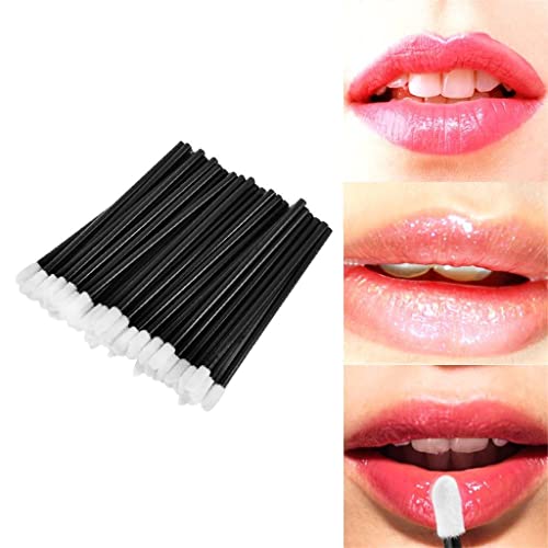 200pcs Disposable Lip Gloss Brushes - Soft Black Lipstick Applicator Wands for Makeup Artists & DIY Beauty - Perfect for Salon, Home Use & Travel Kit