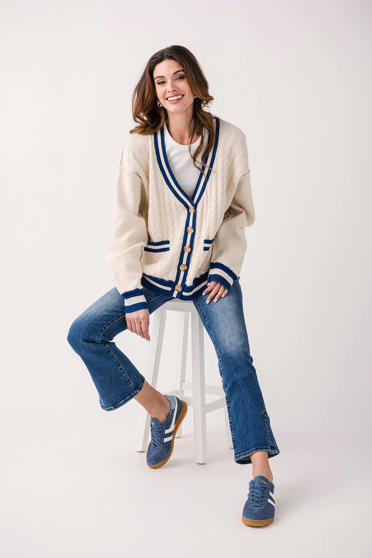 Free People WTF Varsity Cardigan - Women's Oversized Knit Sweater | Cozy Fall & Winter Fashion | Perfect for Layering, Casual Outfits & Coffee Dates