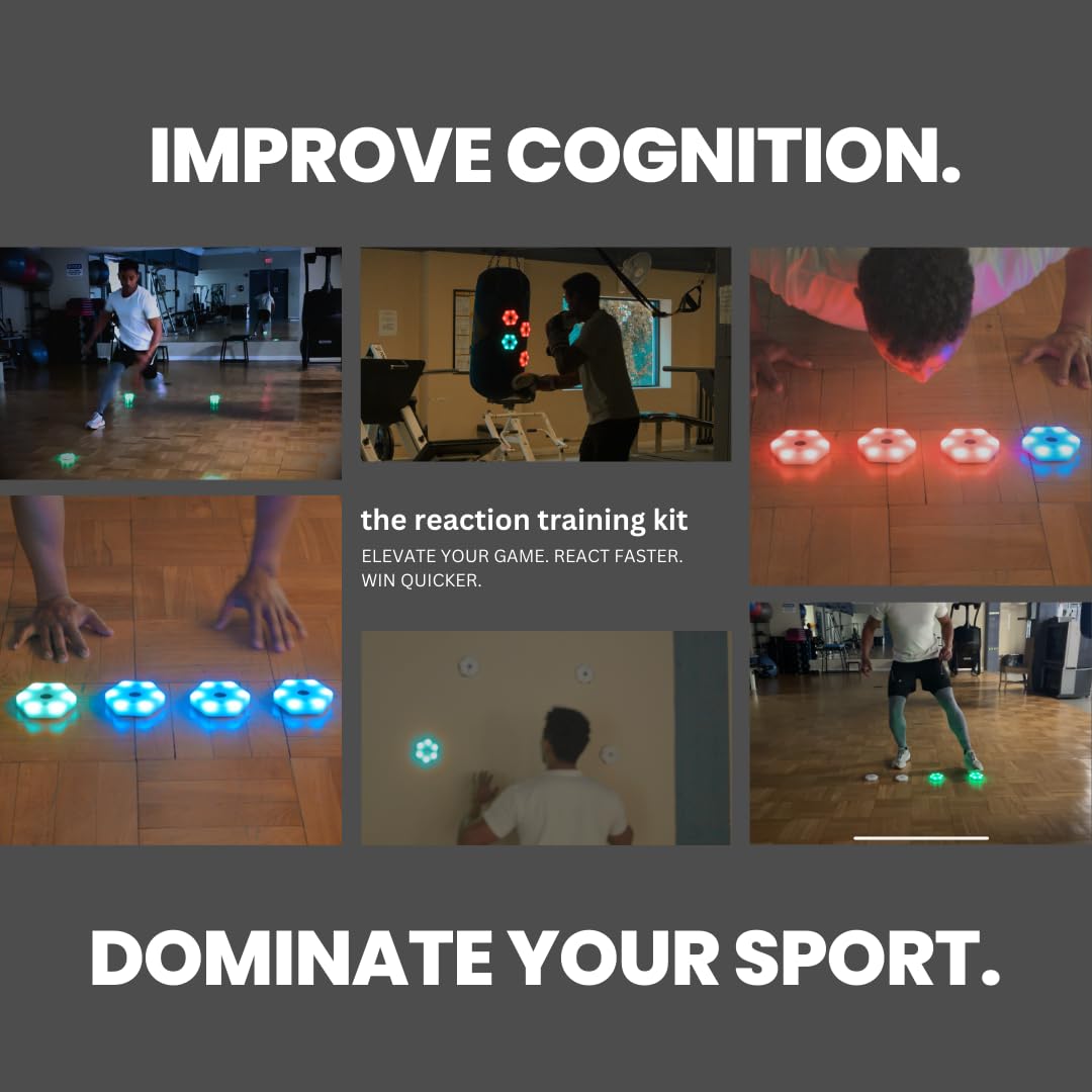 Sports Reaction Agility Lights Training Kit - Improve Reaction Time & Speed for Athletes, Coaches & Fitness Enthusiasts | Perfect for Football, Basketball, Soccer & Home Workouts