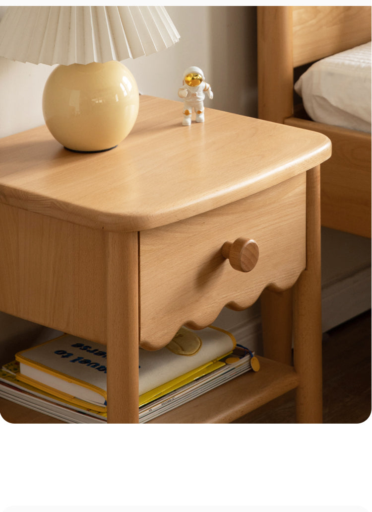 Solid Wood Nightstand - Beech or Oak Bedside Table for Bedroom, Modern & Rustic Home Decor, Durable & Stylish Furniture for Small Spaces