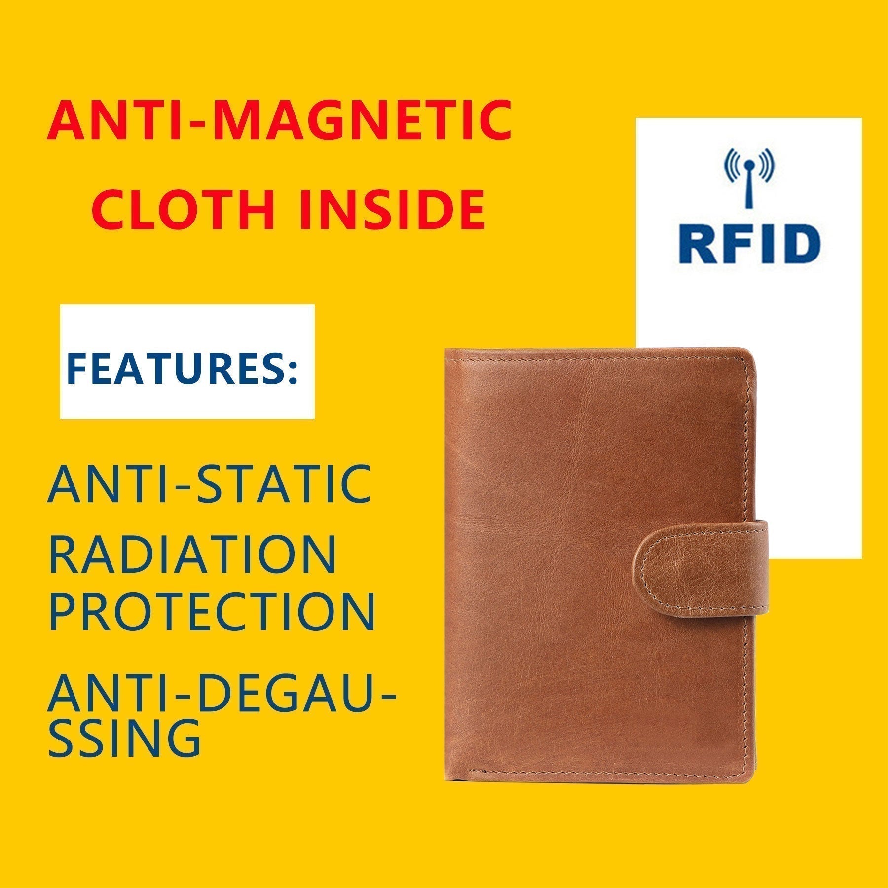 Men's Genuine Leather Short Bifold Wallet - Slim RFID Blocking Credit Card Holder for Everyday Carry & Travel