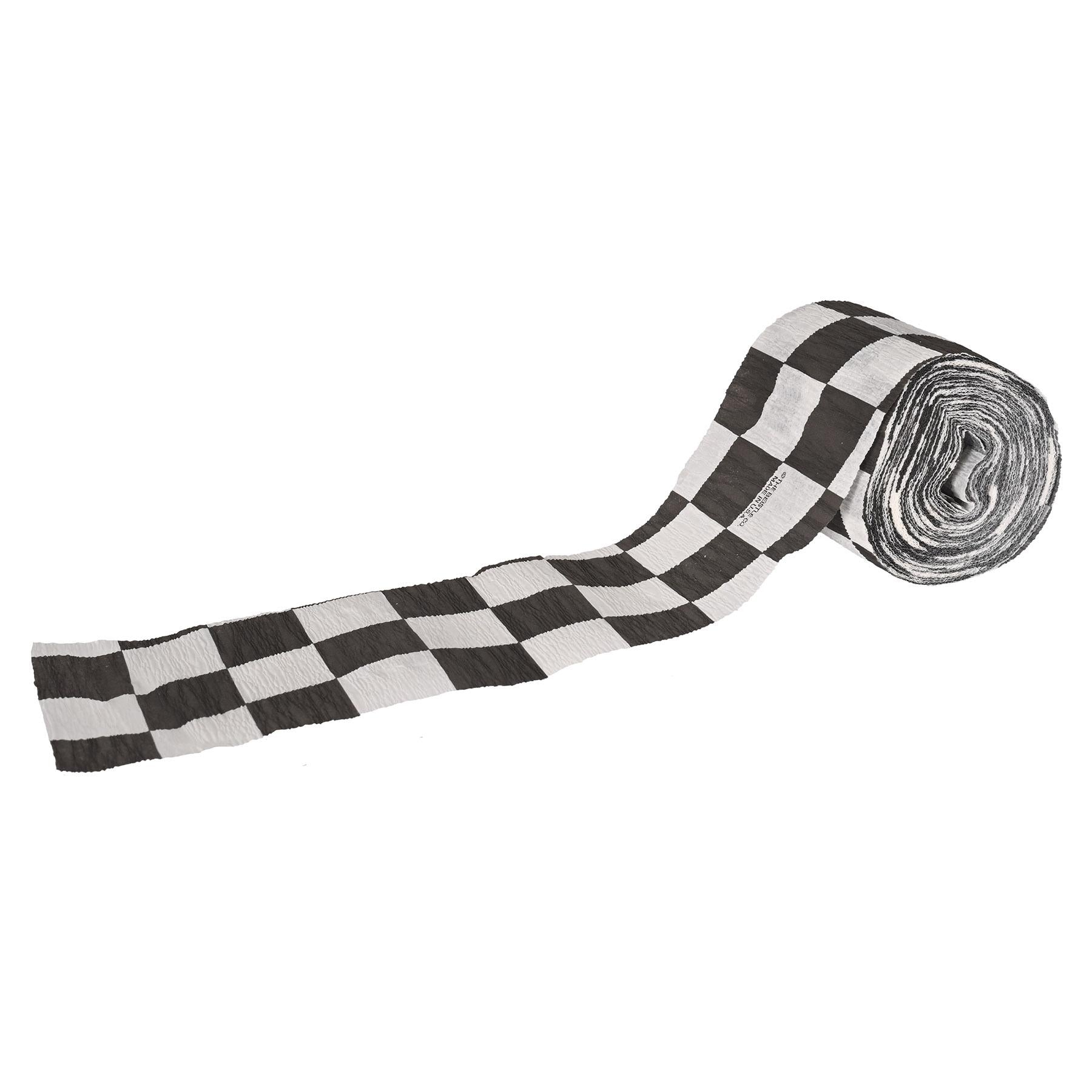 12 Pack Beistle FR Checkered Party Crepe Streamers - Red & White Checkered Decorations for Birthday, Wedding, Graduation Party Decor | Perfect for Indoor & Outdoor Celebrations