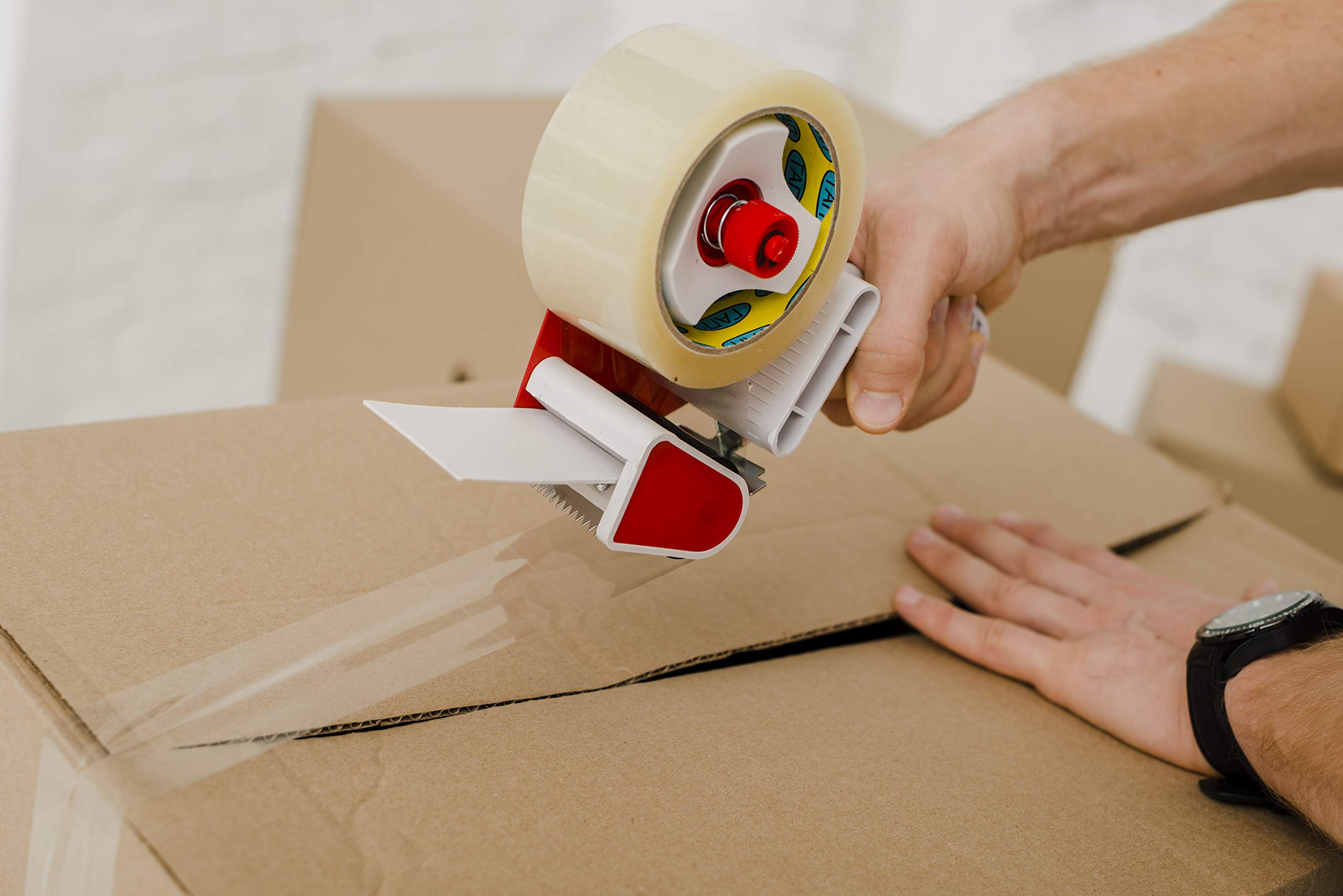 APQ 36 Rolls Carton Sealing Tape 2 Inch x 55 Yards, 2 Mil Thick 50 Micron Polypropylene Packing Tape with Strong Acrylic Adhesive - Weatherproof, Non-Yellowing for Shipping, Moving Boxes & Warehouse Use