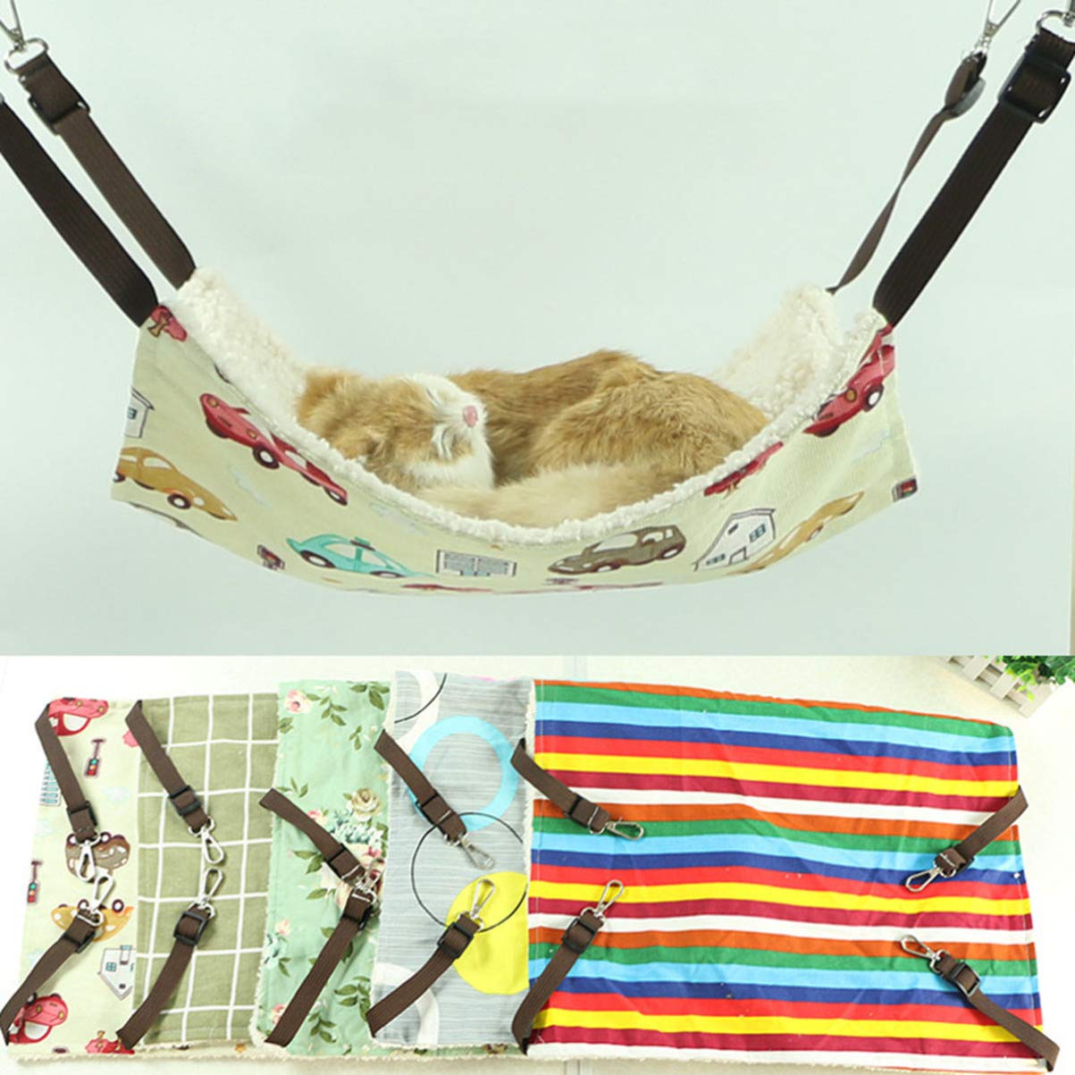 POPETPOP Cat Hammock Bed - Hanging Pet Bed for Cats, Cozy Cage Hammock with Cushion - Perfect for Indoor Cats, Lounging & Relaxing in Windows or Cat Trees