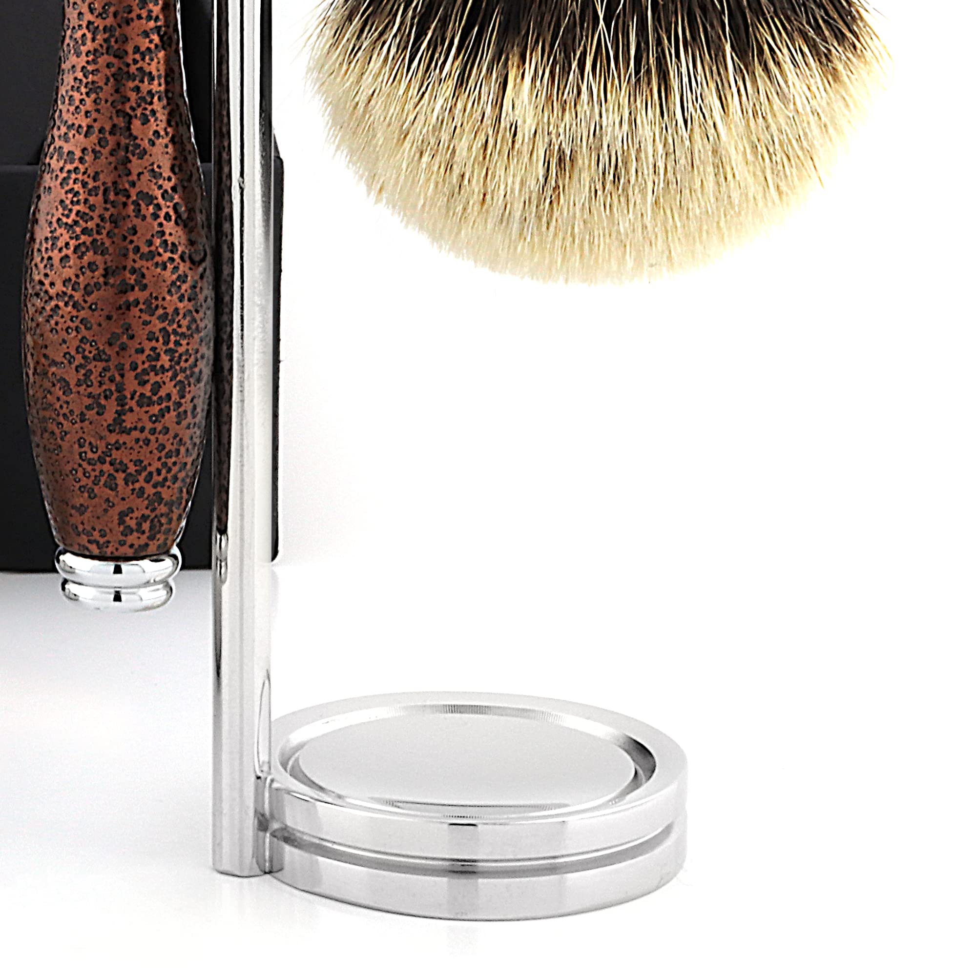 Premium Men's Shaving Kit - Silver Tip Badger Hair Shaving Brush, Double Edge Safety Razor (Blades Not Included), Chrome Stand, Lathering Bowl & Shaving Soap | Perfect Gift for Father's Day & Grooming Enthusiasts | Home Barber Experience