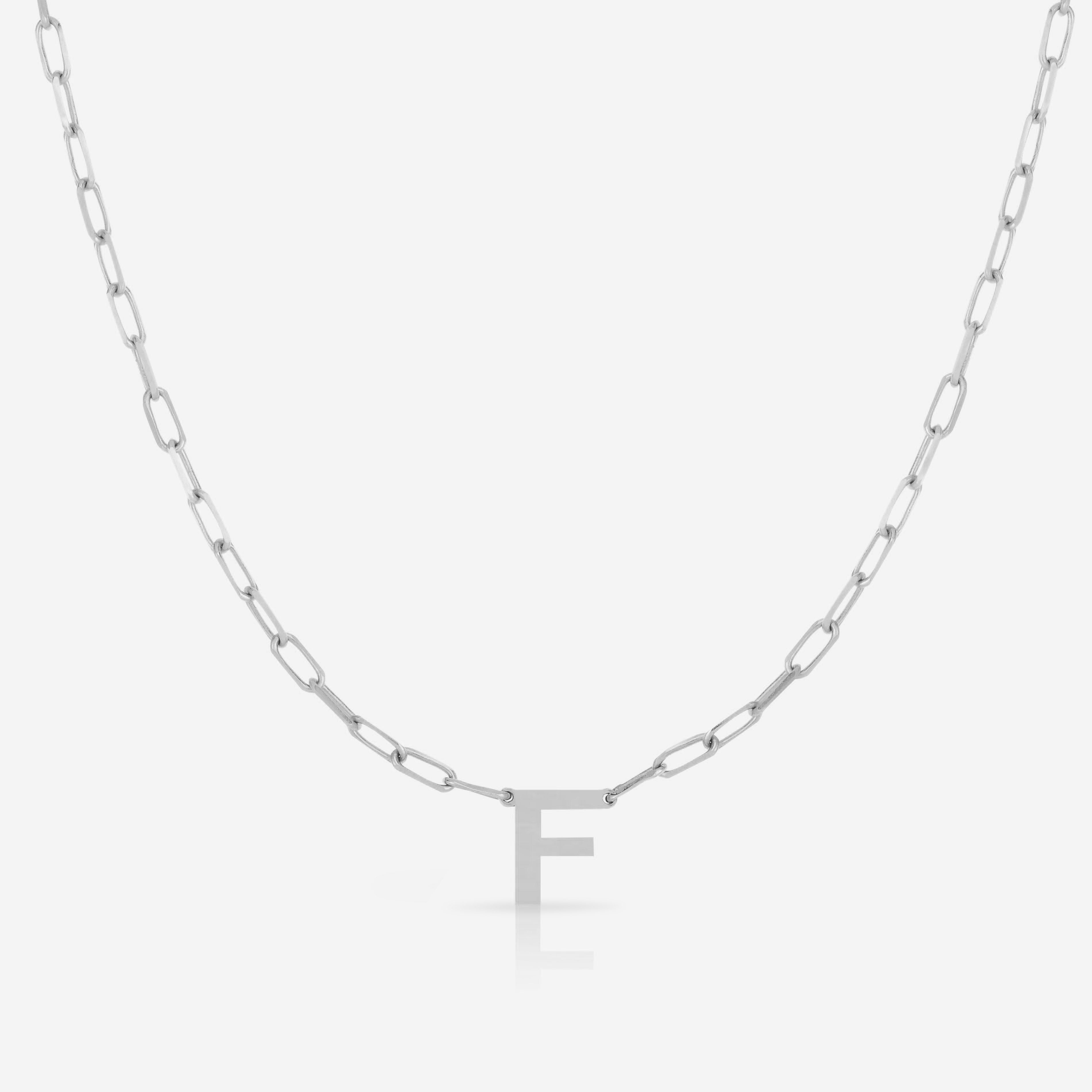 Block Initial & Link Chain Necklace for Women - Personalized Name Necklace, Dainty Layering Jewelry Gift for Her - Perfect for Birthdays, Anniversaries and Everyday Wear