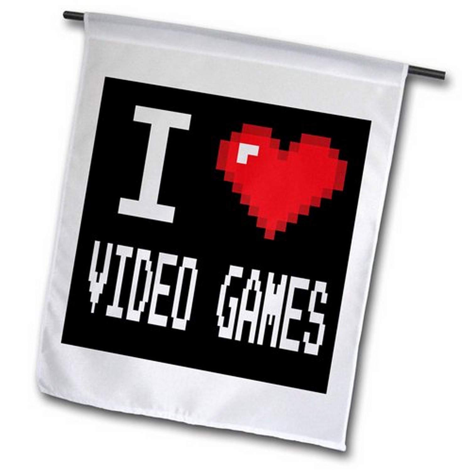 3dRose Geeky Old School Pixelated 8-Bit Video Game Garden Flag - 12x18 Inch Retro Gaming Decor for Outdoor & Indoor Use - Perfect for Gamer Room, Yard, Patio, and Geek Culture Enthusiasts
