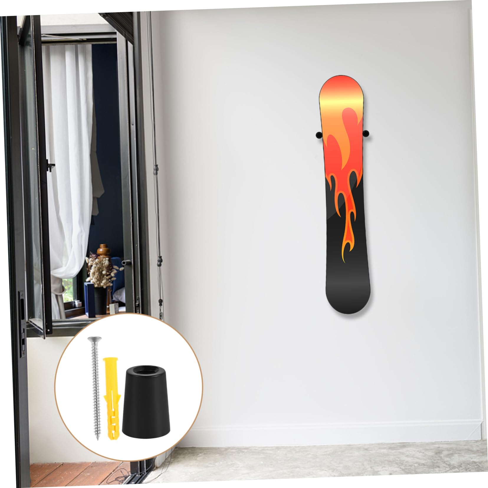 Vertical Ski Wall Mount Hanger - Snowboard Storage Rack with Screws & Anchors - Space Saving Ski & Snowboard Holder for Garage, Basement or Cabin Organization - Perfect for Winter Sports Equipment Display