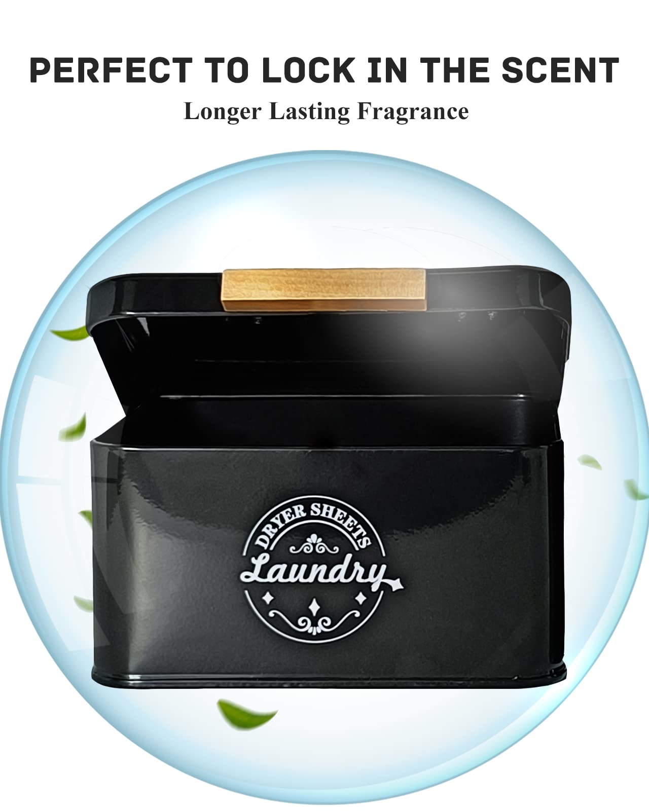 Farmhouse Style Metal Dryer Sheet Holder & Dispenser - Laundry Room Organization & Storage Container for Dryer Sheets - Perfect for Laundry Room Decor & Closet Organization (Black) - Ideal for Homes, Apartments & Laundry Rooms