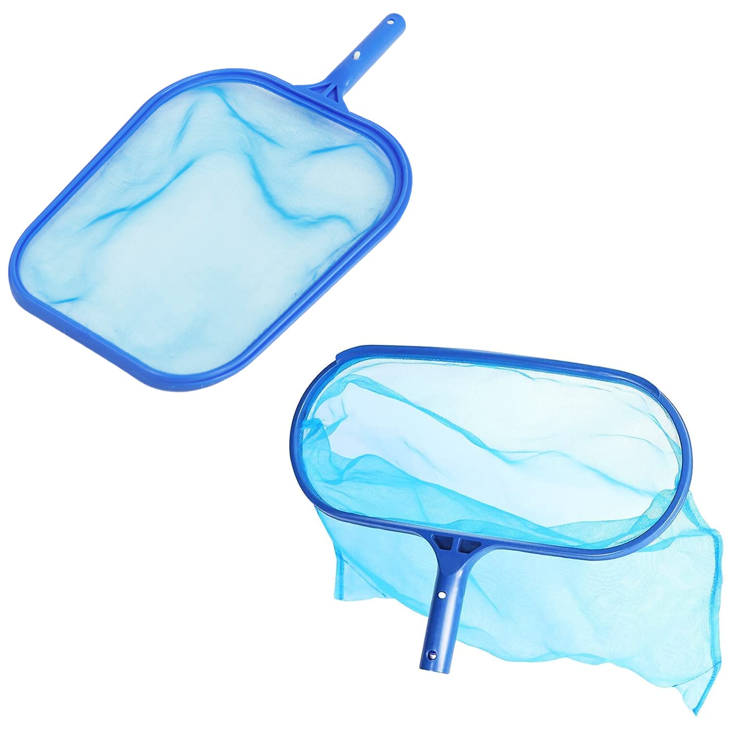 Polog Pool Net - Deep Bag Leaf Rake & Flat Skimmer for Above Ground & Inground Pools, Spas, Ponds & Hot Tubs | Heavy Duty Replacement Pool Cleaning Nets (Pole Not Included) | Perfect for Daily Maintenance & Seasonal Pool Cleaning