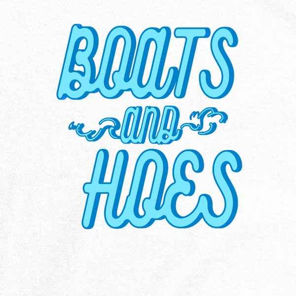 Pop Threads Boats & Hoes Funny Long Sleeve T-Shirt for Men - Humorous Graphic Tee for Casual Wear, Parties & Gifts
