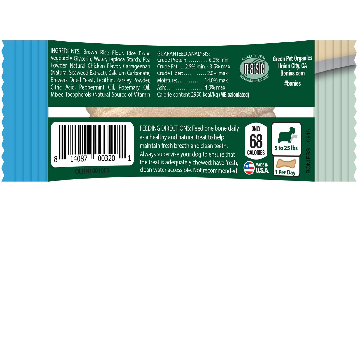 Bonies Natural Breath & Dental Chews for Small Dogs - All-Natural Chicken Flavor Dental Bone, Freshens Breath & Cleans Teeth | Low-Calorie Healthy Treat for Puppies & Small Breed Dogs | Perfect for Daily Oral Care & Training Rewards