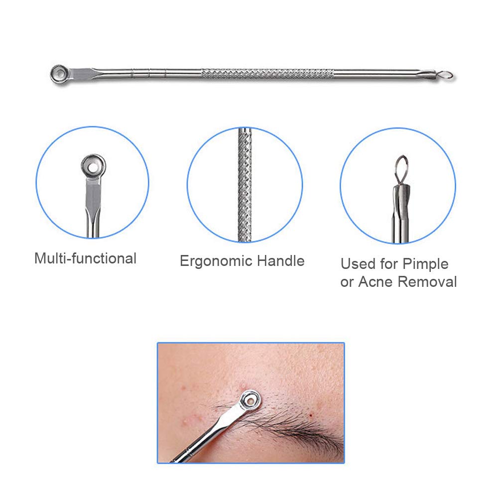 4-in-1 Acne Blackhead Remover Kit - Professional Comedone Extractor & Pimple Popper Tool Set for Face, Nose & Skin Care - Perfect for Home Spa & Acne Treatment