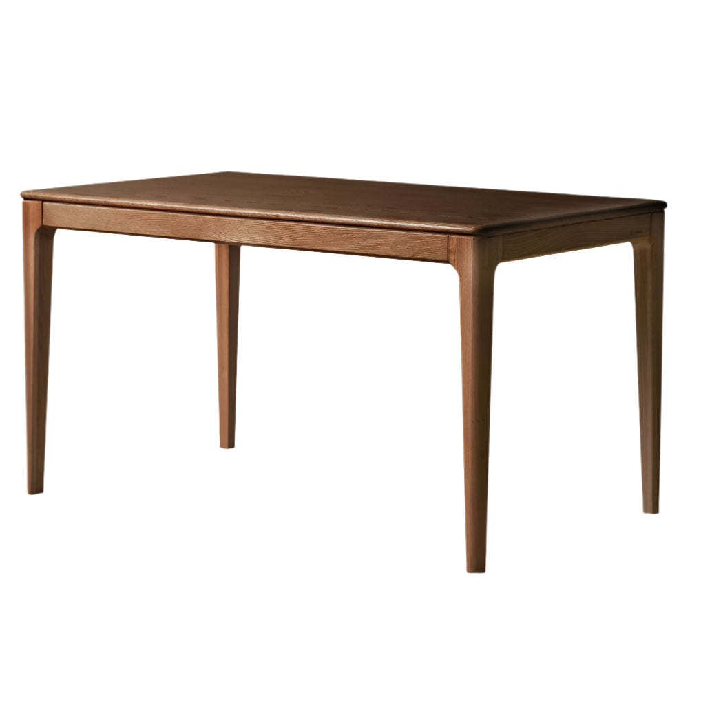 Solid Oak & Ash Wood Rectangular Dining Table - Rustic Log Style for Farmhouse, Cabin & Country Home Decor