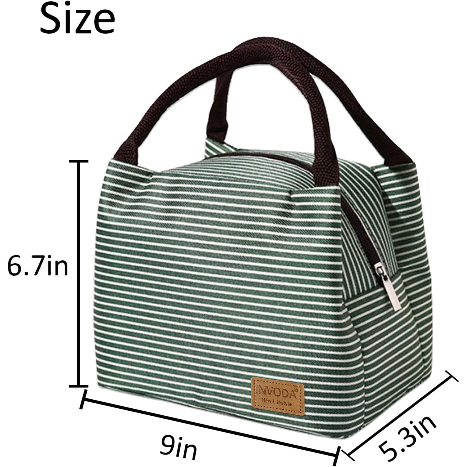 Insulated Lunch Box Bag for Office, Beach & Picnic - Green