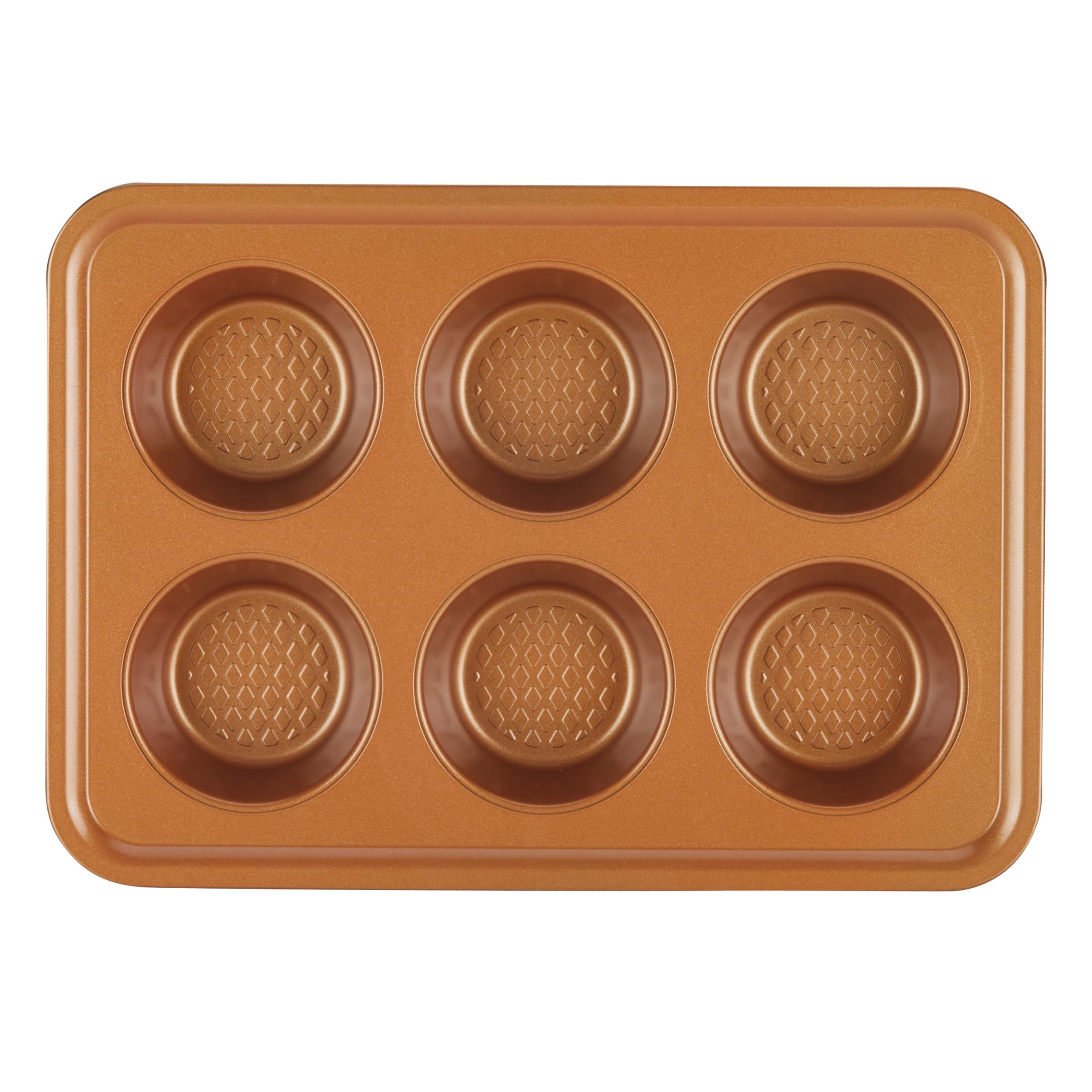 Ayesha Curry 4-Piece Nonstick Bakeware Set for Toaster Oven - Baking Pan, Cookie Sheet & Muffin Pan - Copper Brown | Perfect for Baking Cookies, Cupcakes & Family Meals