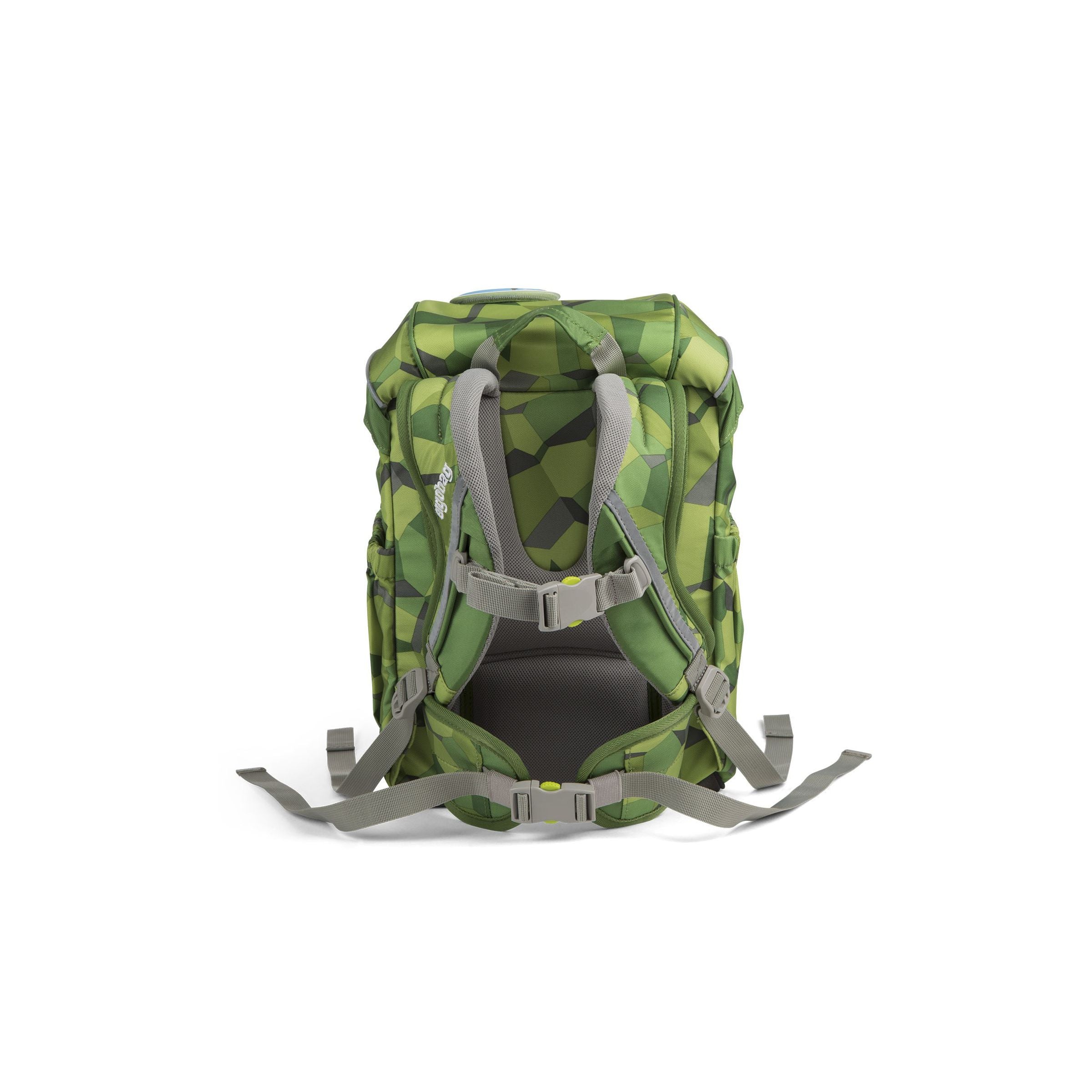 Ergobag Mini Backpack for Kids - Lightweight & Durable School Bag with Green Stones Design | Perfect for Preschool, Daycare & Outdoor Adventures