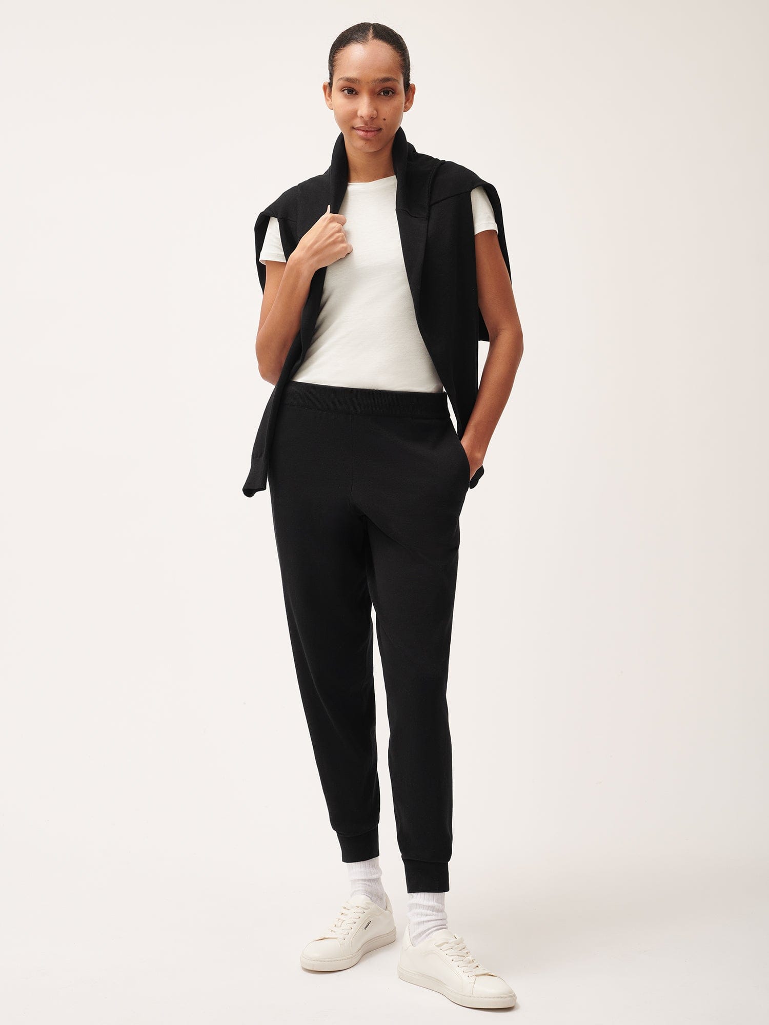 Women's DNA Knitted Track Pants - Black | Comfortable Joggers for Running, Yoga & Lounge Wear | Perfect for Gym, Travel & Casual Outfits