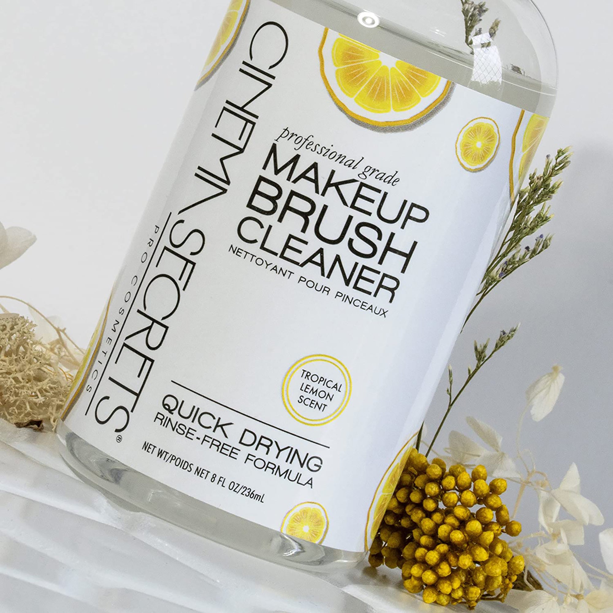 Cinema Secrets Lemon Makeup Brush Cleaner Pro Starter Kit - Professional Makeup Brush Cleaning Solution for Artists & Beauty Enthusiasts - Perfect for Salon, Home & Travel Use