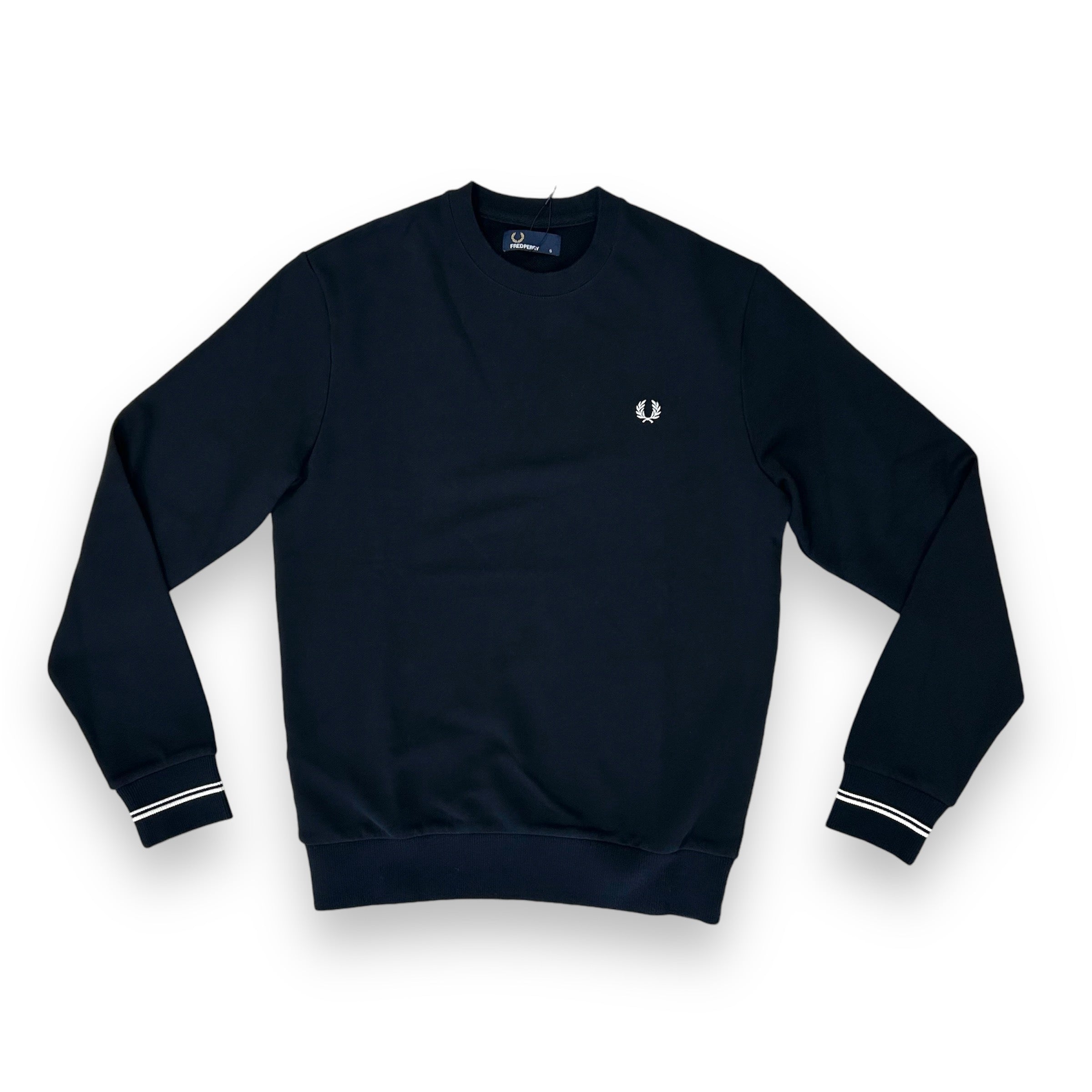 Fred Perry Men's Classic Crew Neck Sweatshirt | Casual Cotton Pullover | Streetwear & Everyday Comfort | Perfect for Gym, Lounge & Weekend Outings