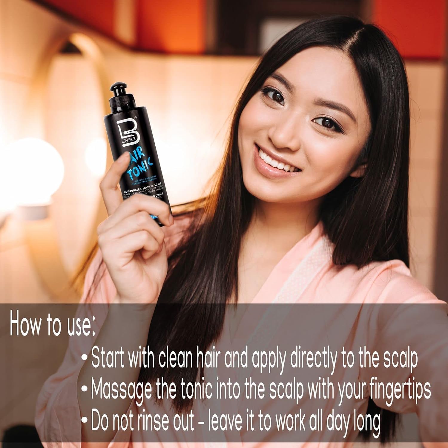 L3 Level 3 Hair Tonic for Women & Men - Hair Growth Serum with Natural Extracts - Volumizing & Shine Enhancing Treatment for Thicker, Healthier Hair - Perfect for Daily Use, Styling & Damaged Hair Repair