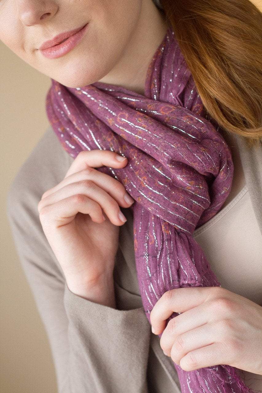 Amethyst Sparkle Scarf - Elegant Purple Crystal Beaded Shawl for Women | Perfect for Evening Parties, Weddings & Special Occasions