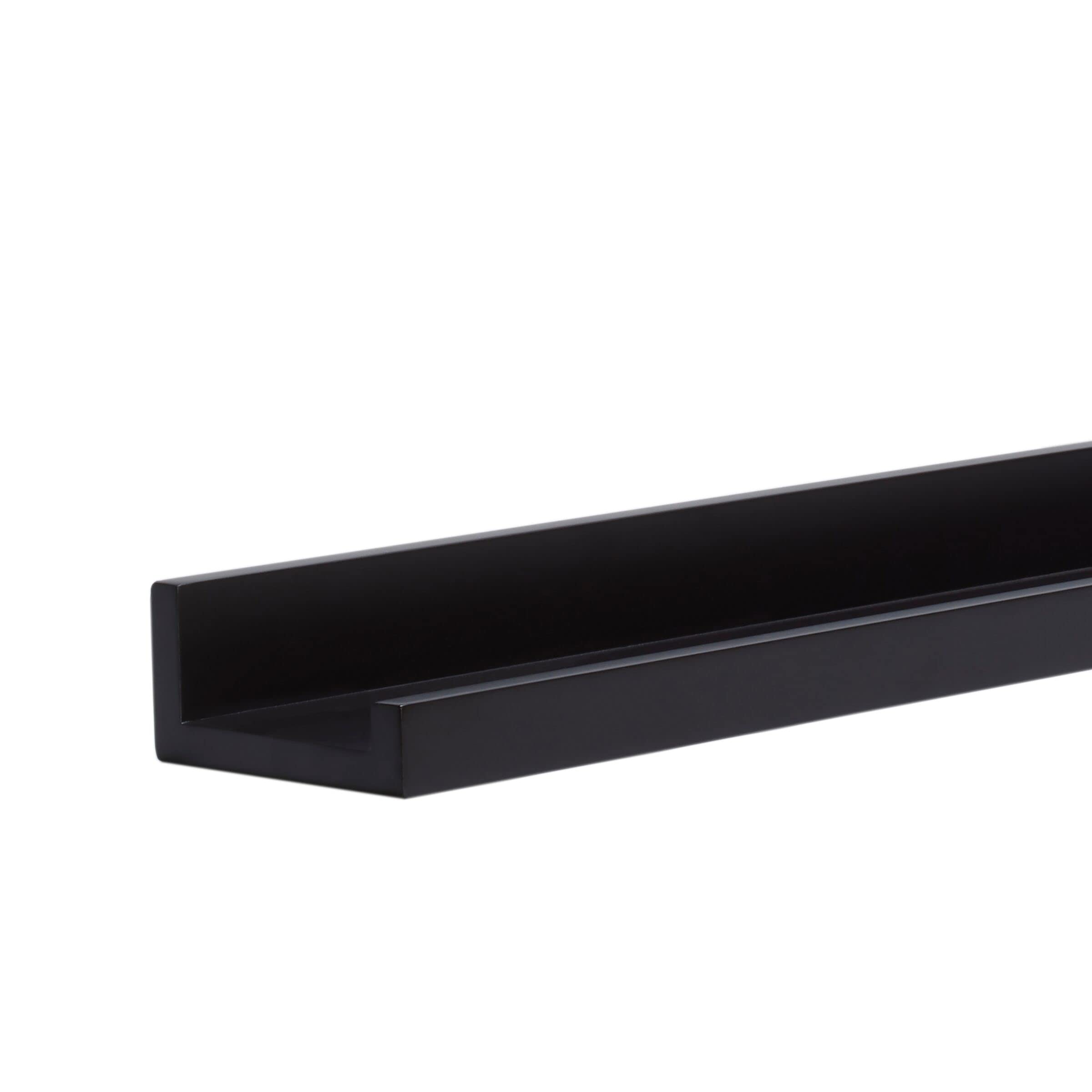 Melannco 36-Inch Floating MDF Photo Ledge Shelf - Espresso Brown Wall Display for Bedroom, Living Room, Bathroom, Kitchen & Nursery - Perfect for Framed Photos, Artwork & Decorative Displays
