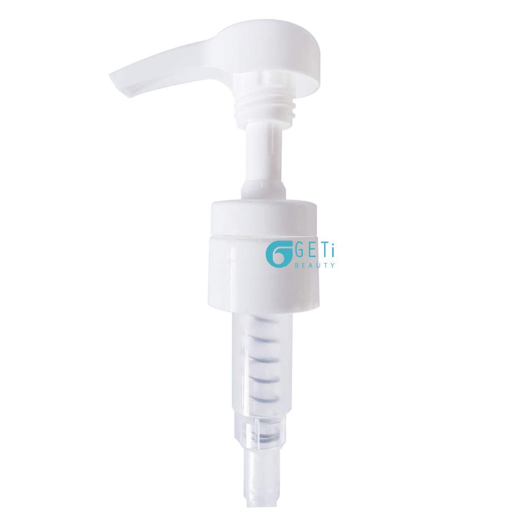 Geti Beauty Salon 12-Pack Shampoo Dispenser Pump (33.8 oz/1 Liter) - Universal Fit for Shampoo & Conditioner Bottles - Non-Slip Notch Design - 28/410 4cc - Perfect for Salons, Spas & Home Bathroom Organization