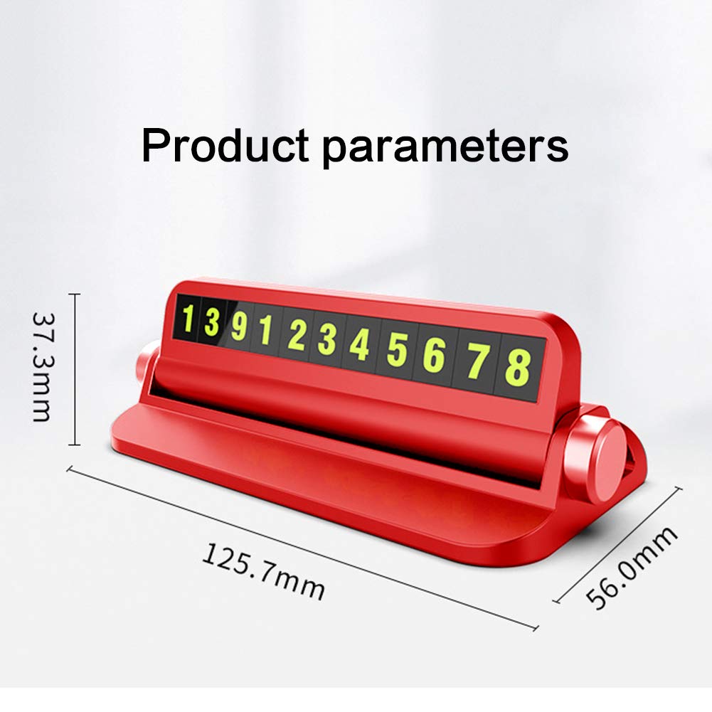 Temporary Parking Number Plate - Luminous Car Phone Mount Holder with Red Sticker for Easy Nighttime Parking | Perfect for Valet, Drive-Thru & Parking Lots