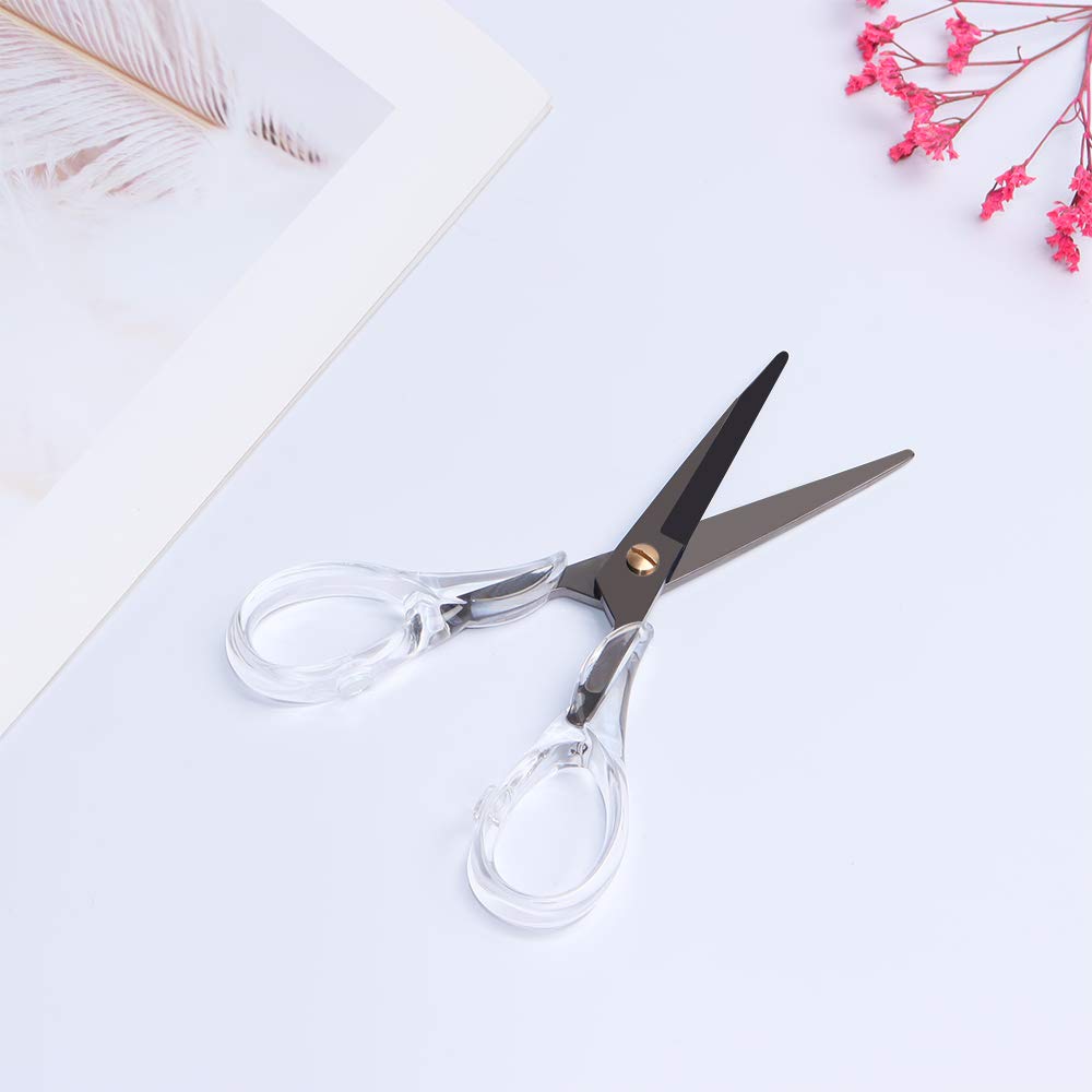 Premium Acrylic Gold Scissors & Staple Remover Set - Office & Craft Supplies for Paper Cutting, Document Editing, Scrapbooking (Black)