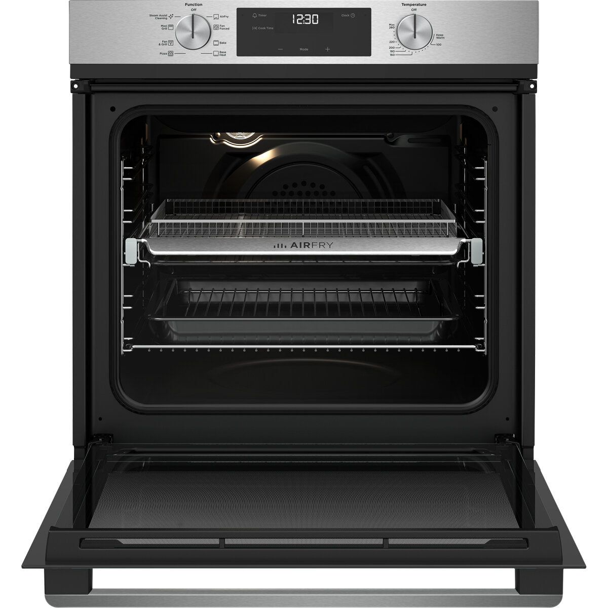 Westinghouse 60cm Multi Function Oven with Air Fryer, Convection Bake & Broil | Stainless Steel WVE6516SD | Perfect for Baking, Roasting & Air Frying in Home Kitchens