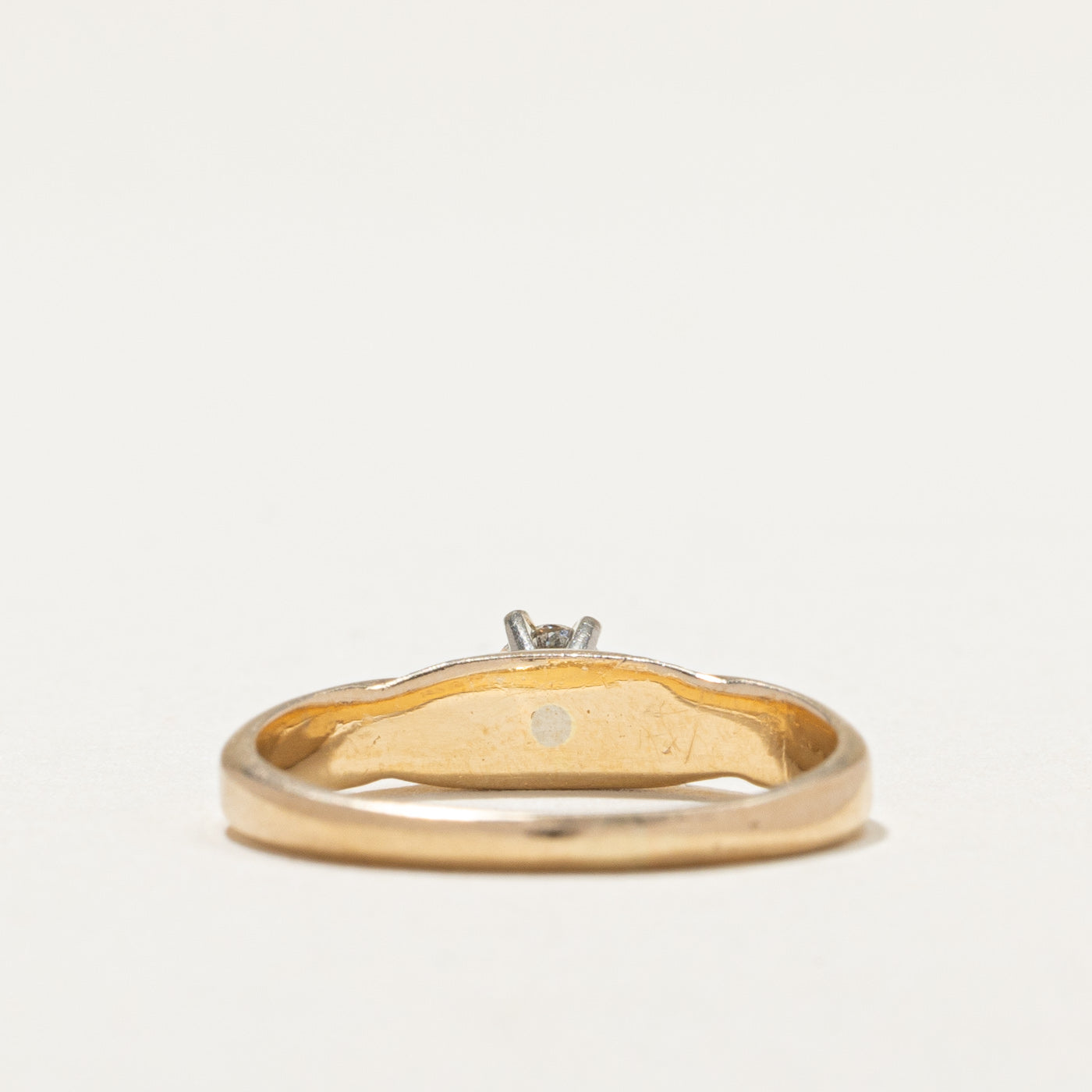0.17ct Solitaire Diamond Reverse Tapered Ring - Size 6 | Elegant Wedding Band, Anniversary Gift & Engagement Ring for Women