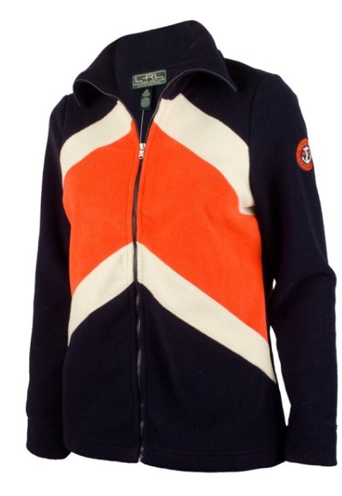 Ralph Lauren Women's Colorblock Fleece Active Jacket - Lightweight Warm Zip Up Hoodie for Running, Hiking & Outdoor Activities