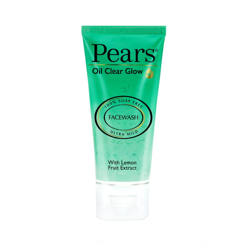 Pears Oil Clear Glow Face Wash for Oily & Acne-Prone Skin - 60gm Gentle Cleanser with Natural Ingredients - Perfect for Daily Skincare Routine & Travel