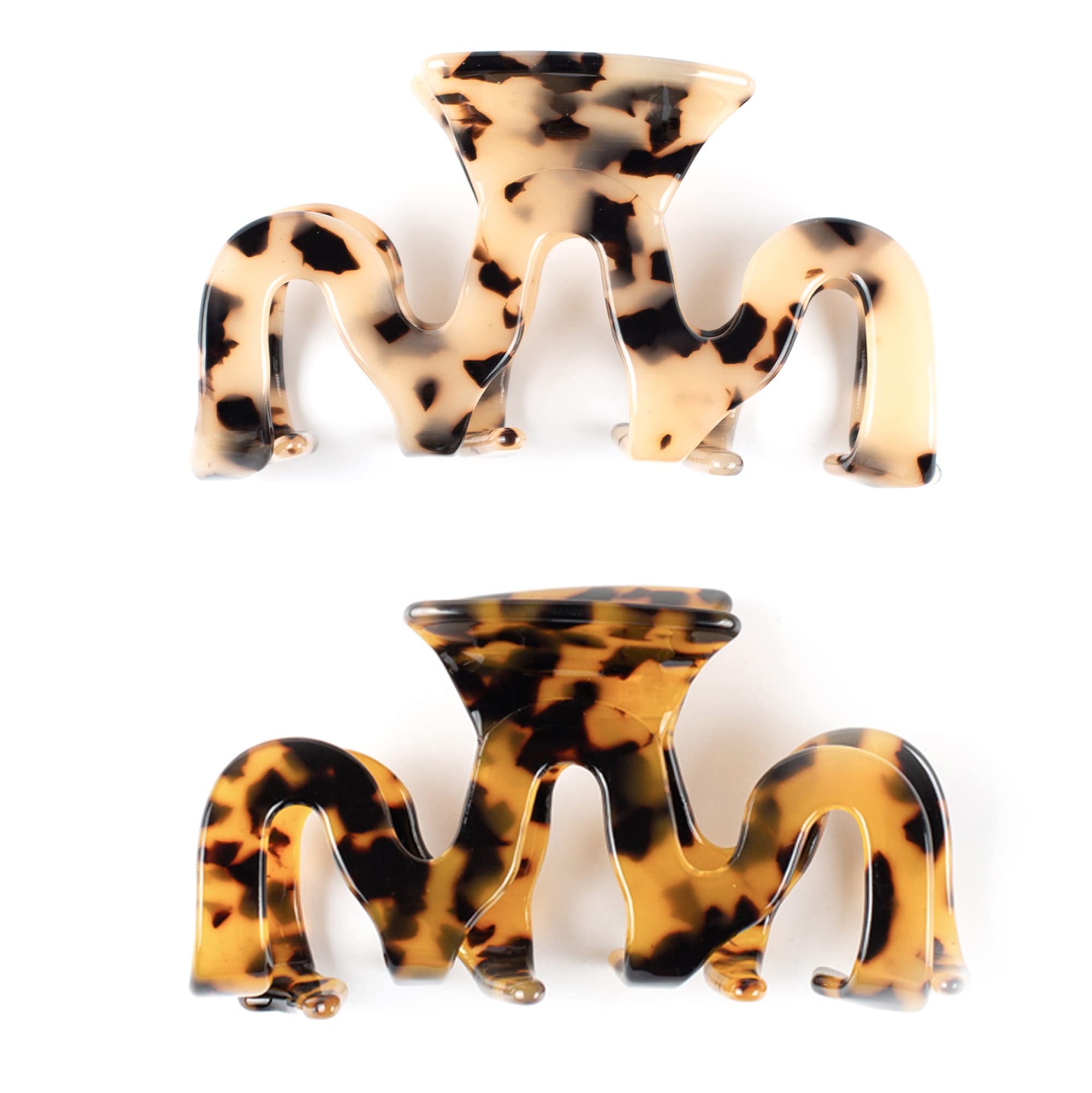 Large Hair Claw Clips - Tortoise Shell Cutout Design - 2 Pack Hair Jaw Clips for Women - Perfect for Updos, Ponytails & Everyday Hairstyles