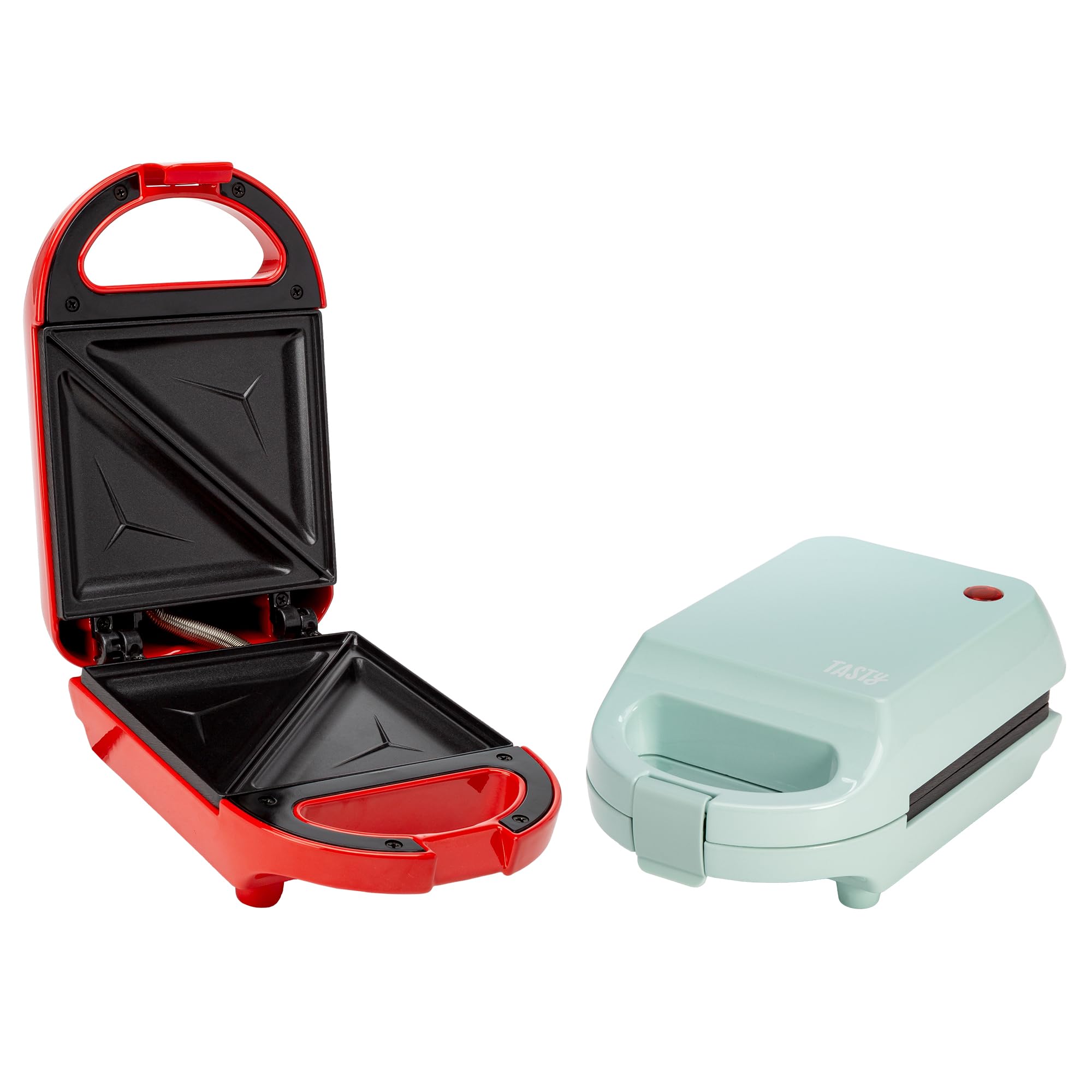 Mini Sandwich Maker 600W - Compact Panini Press for Grilled Cheese, Desserts & Quick Meals | Non-Stick Easy Clean | Perfect for Breakfast, Lunch & Snacks | Red