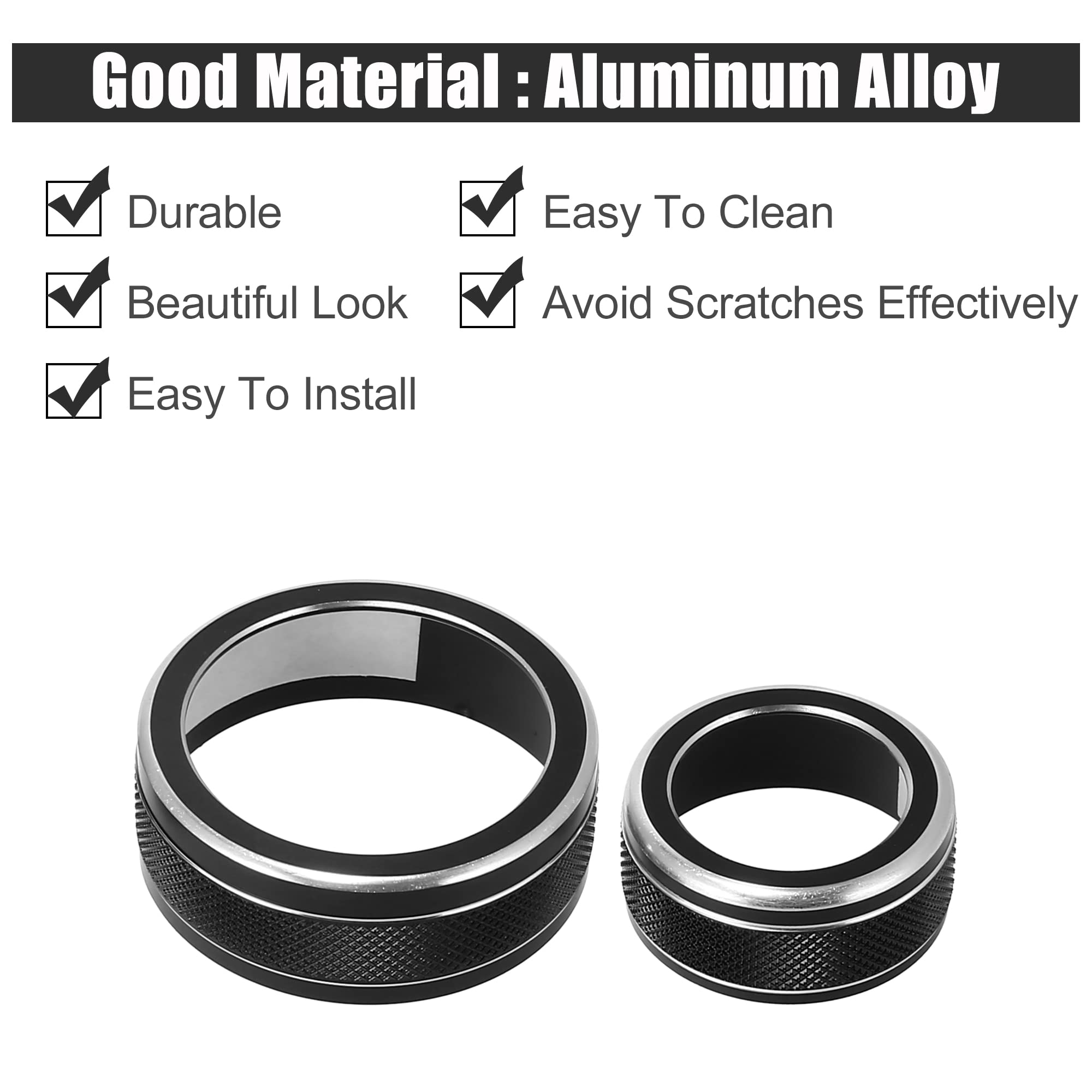 X AUTOHAUX 3-Piece Aluminum Alloy AC Climate Control Knob Cover for Subaru Forester/Impreza/Crosstrek 2019-2021 - Black HVAC Switch Trim Decor - Upgrade Interior & Protect Original Knobs