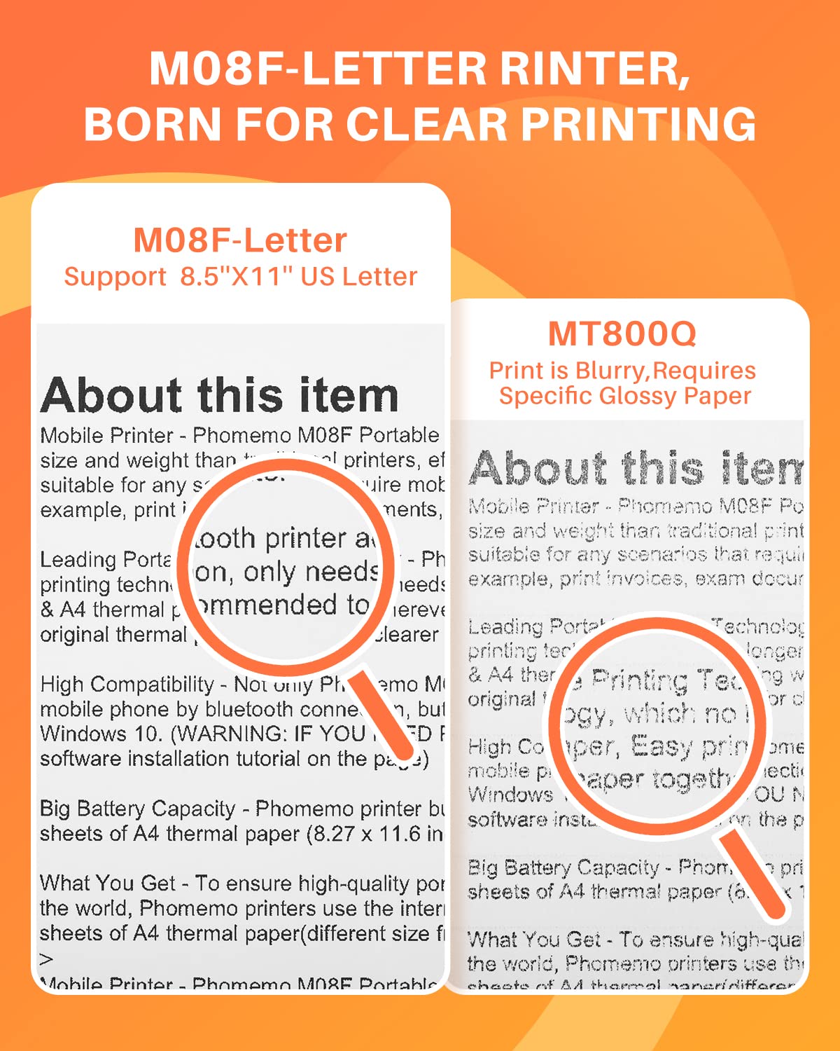 Phomemo M08F Wireless Tattoo Stencil Printer - Inkless Thermal Transfer Printer for Tattoo Artists, 8.5
