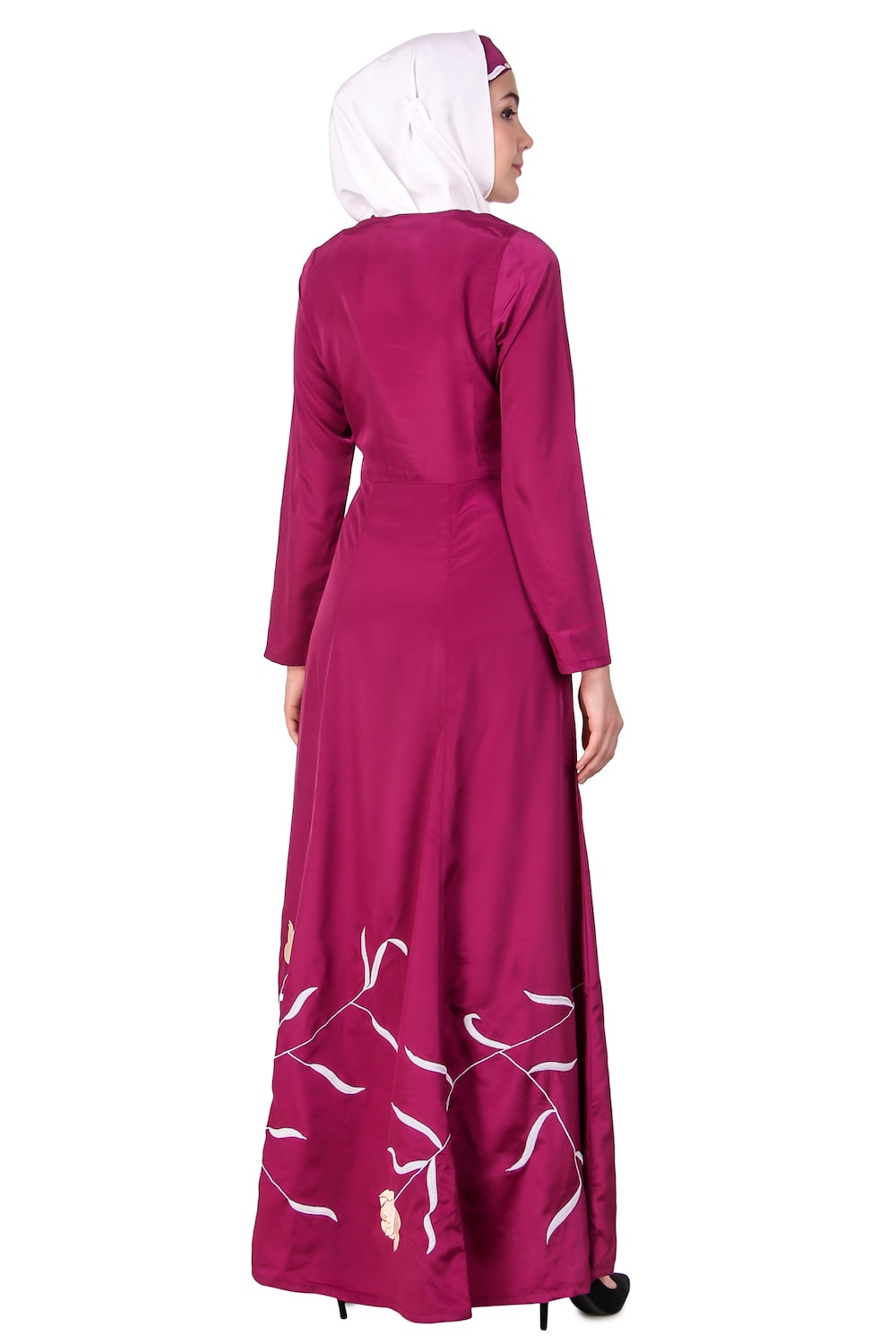 Embroidered Floral Anarkali Abaya Dress for Women - Elegant Islamic Prayer Gown for Eid, Wedding & Special Occasions