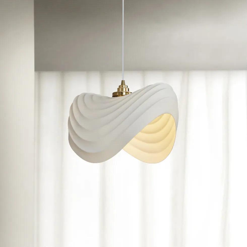 Modern Wave-Shaped White Pendant Light for Dining Room - Elegant Ceiling Lighting Fixture for Kitchen Island, Breakfast Nook & Contemporary Home Decor