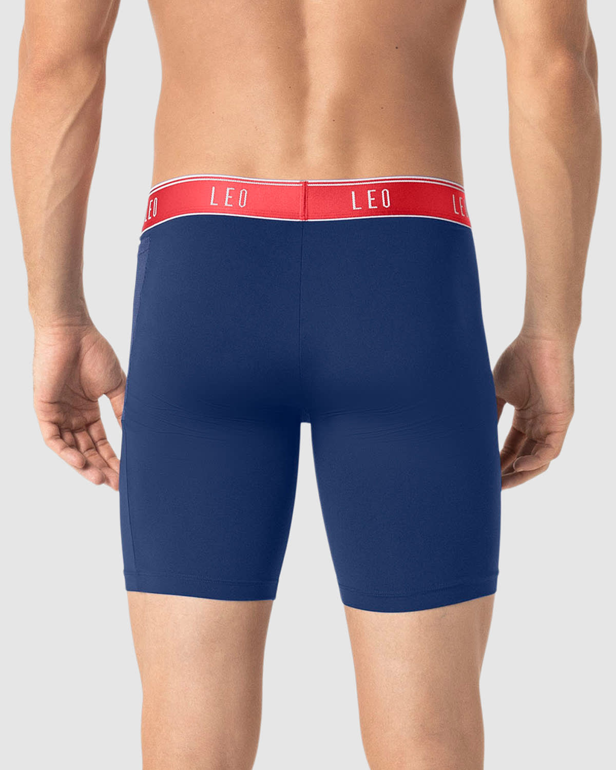 Breathable Long Athletic Boxer Briefs with Side Pocket - Moisture-Wicking Men's Underwear for Sports & Workout
