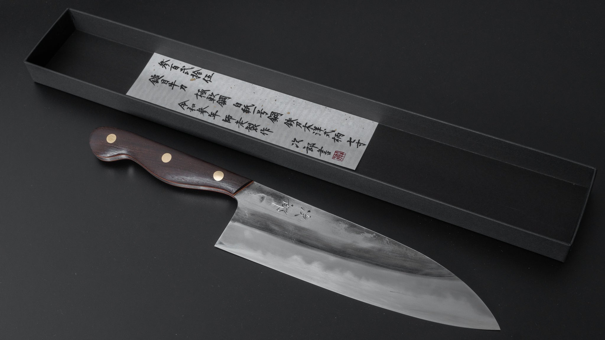 Premium Jiro Tsuchime Yo Gyuto 210mm Japanese Chef Knife with Tagayasan Handle - Perfect for Sushi, Meat Cutting & Professional Kitchen Use