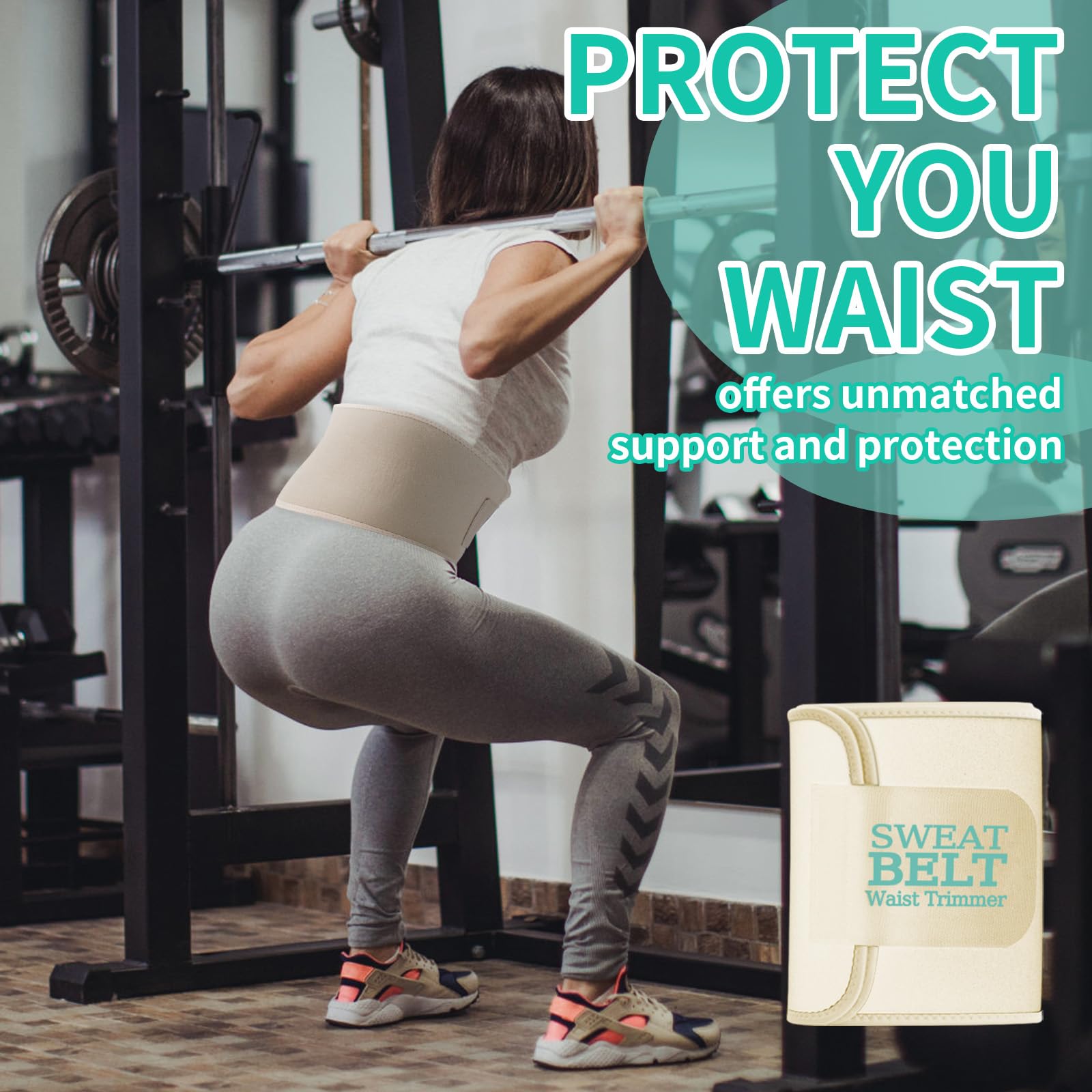 Waist Trimmer Belt for Women & Men - Sweat Band for Weight Loss, Tummy Fat Burner & Core Workout - Perfect for Gym, Running & Postpartum Recovery