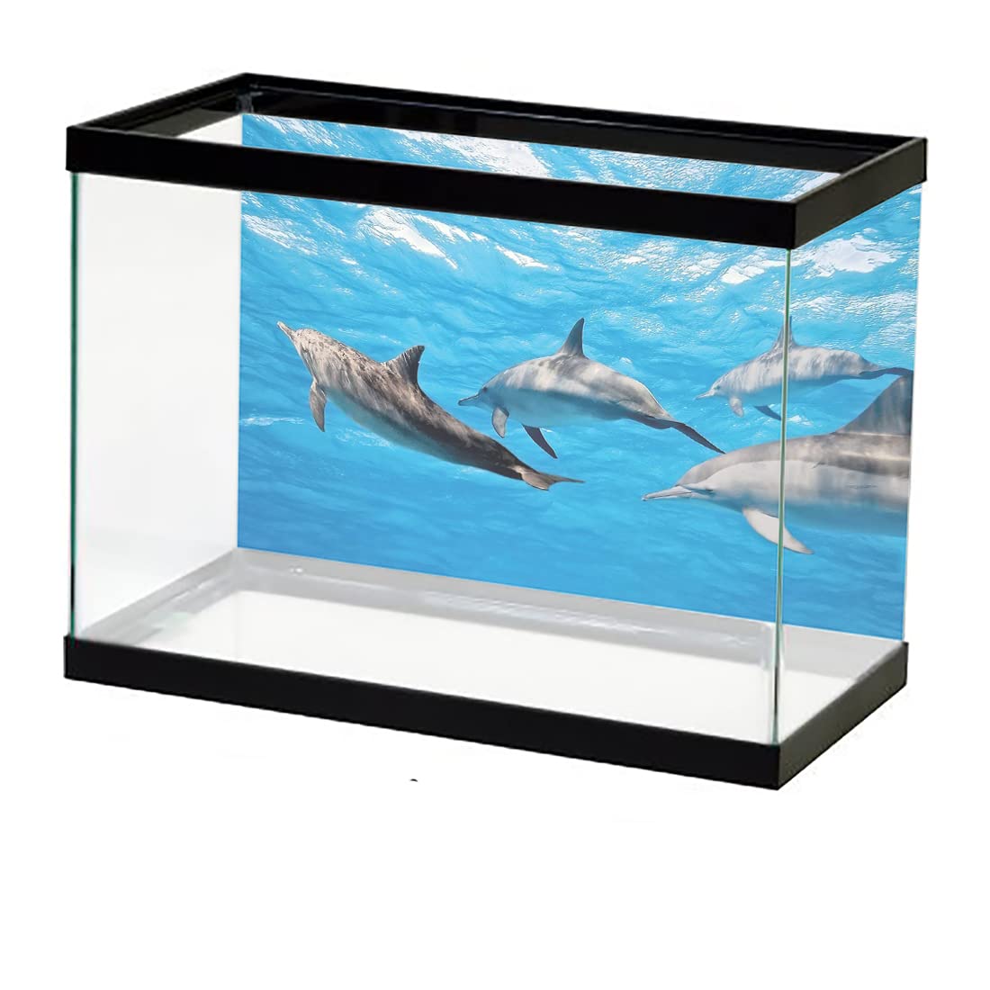 Dog Aquarium Poster - Fish Tank Background with Puppy Breeds (Dalmatian, Husky, Bulldog) - PVC Adhesive Cling Decals for Pet Lovers - Perfect for Home Aquariums & Kids' Rooms