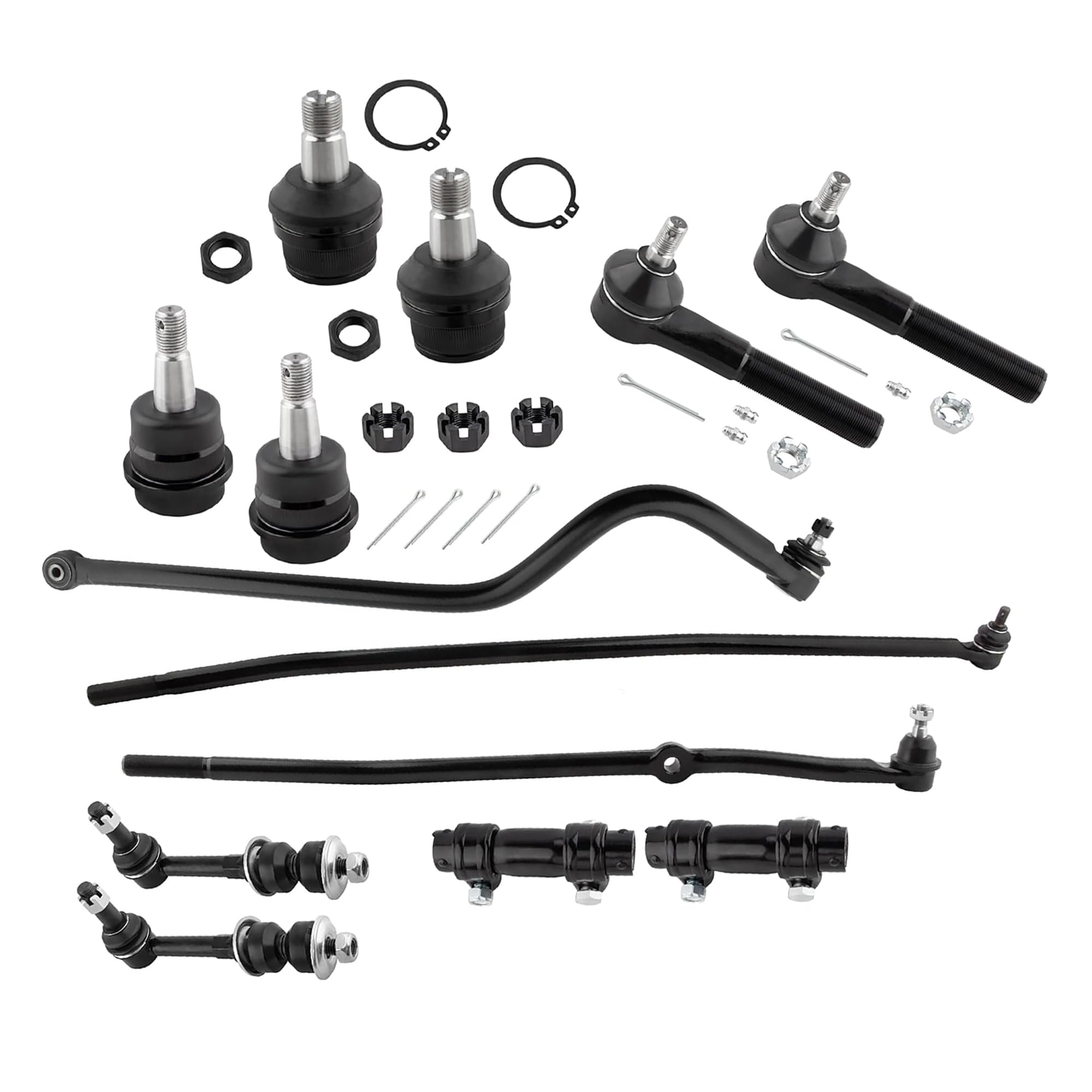 13-Piece Front Suspension Kit for 1998-1999 Dodge Ram 1500/2500 - Includes Ball Joints, Tie Rod Ends, Track Bar & Sway Bar Links - ES3497 - Perfect for Off-Roading, Towing & Smooth Ride Replacement