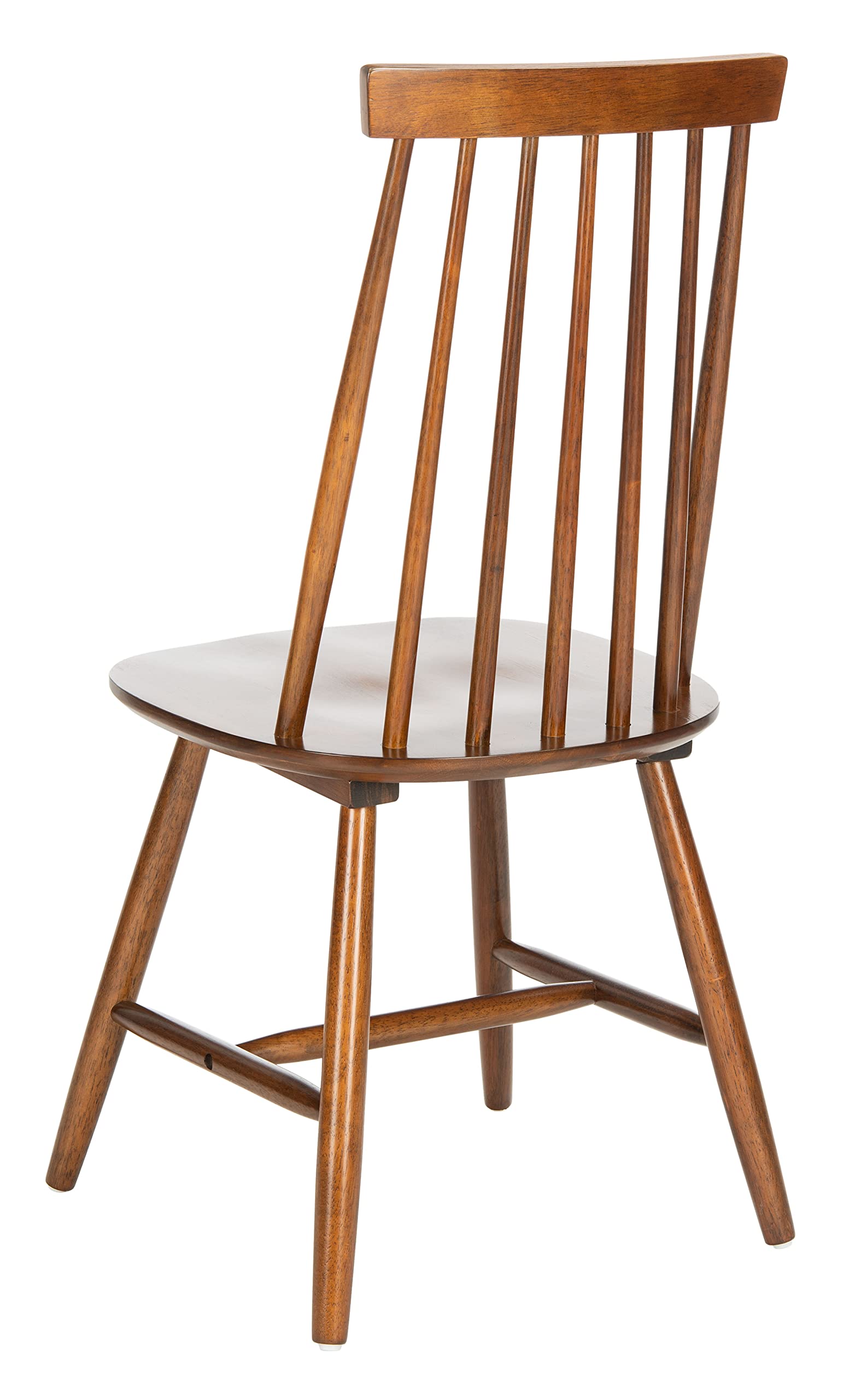 SAFAVIEH Priam Farmhouse Walnut Brown Spindle Back Accent Chair - Rustic Dining & Living Room Furniture for Kitchen, Breakfast Nook, and Home Decor