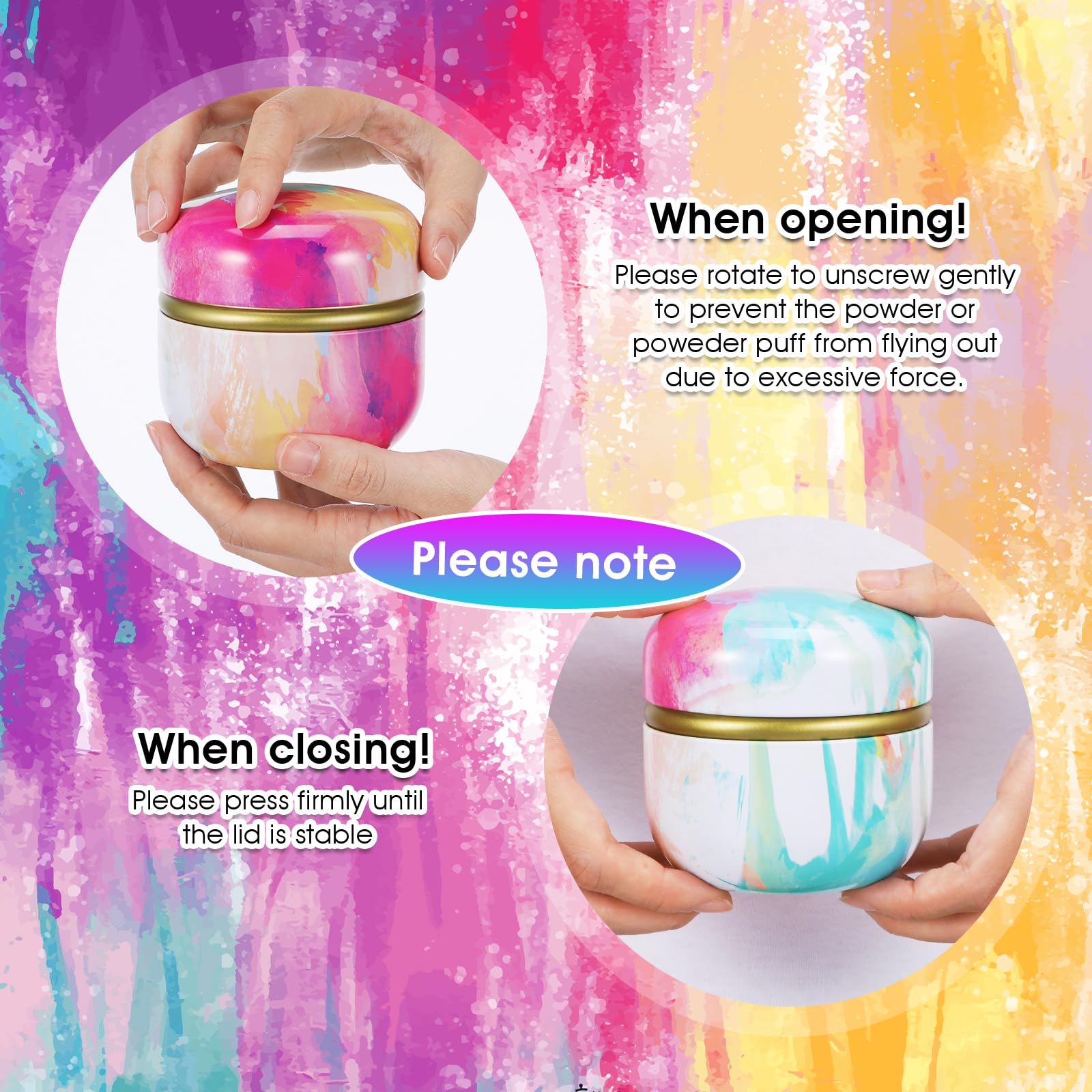 Premium Soft Powder Puff with Travel-Friendly Dusting Powder Container - Loose Powder Case with Lid for Women | Home, Bath & Makeup Touch-Ups (Pink)